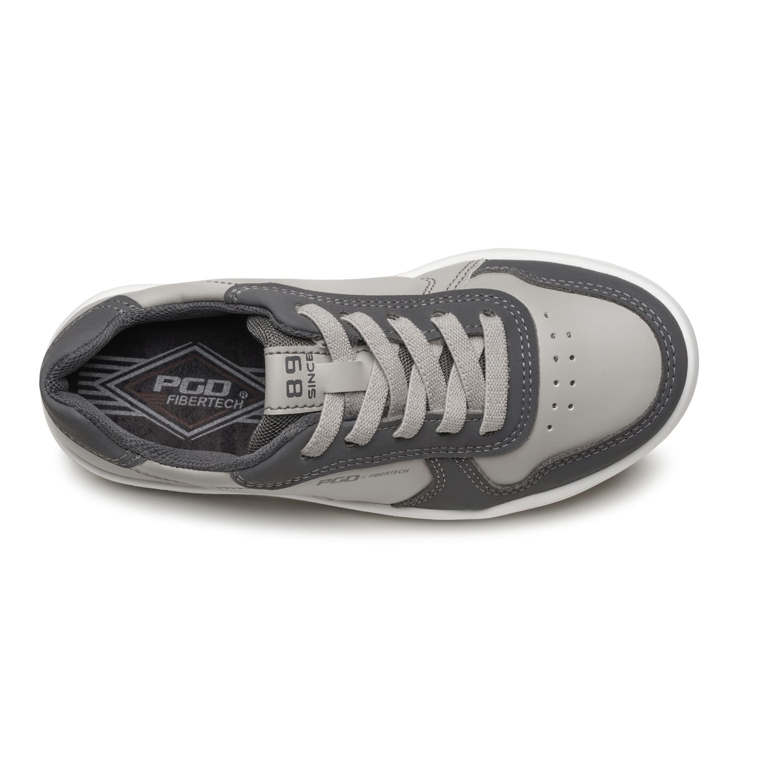 Tênis Casual Pegada Infantil em Microfibra Silver 371901-24 Cinza 6