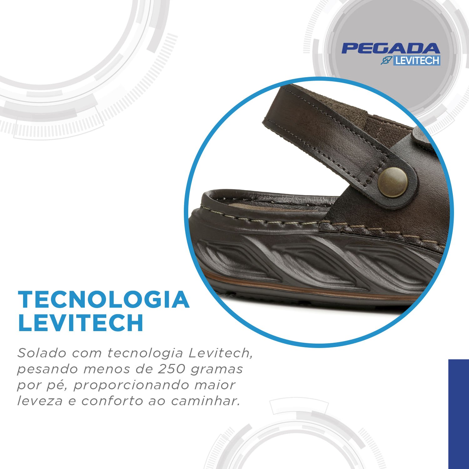 Sandália Pegada Masculino em Couro Cravo 134107-02 Marrom 5