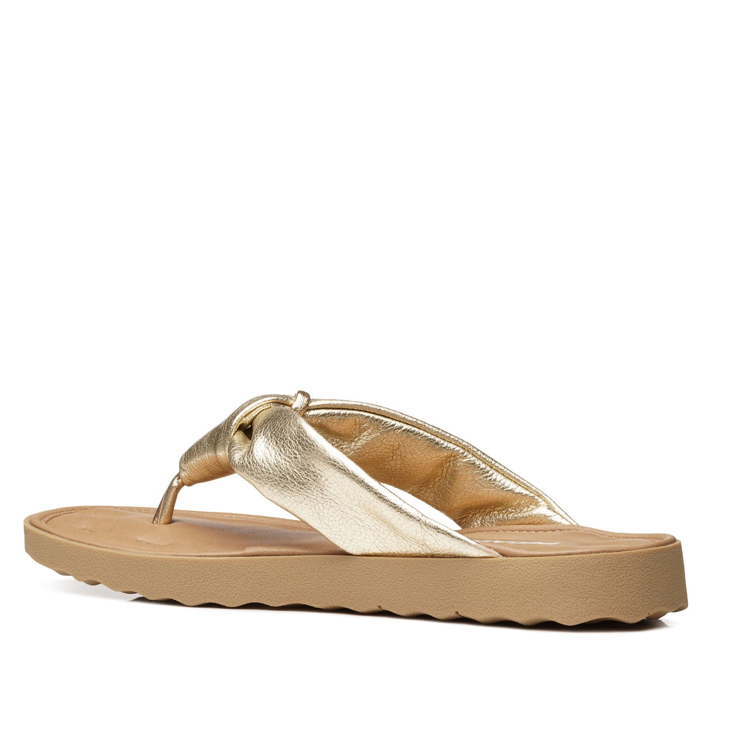 Chinelo Pegada Feminino em Couro Ouro 231402-01 Dourado 4