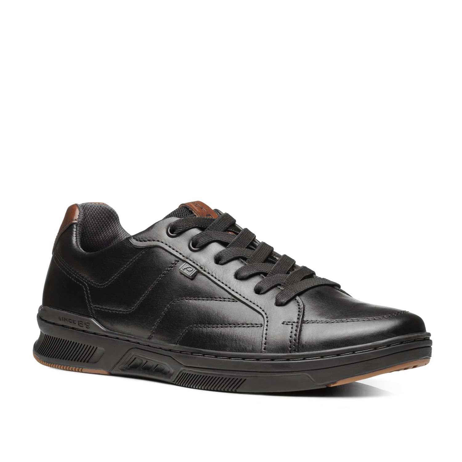 Sapatênis Pegada Masculino em Couro Preto 110607-06 Preto 3