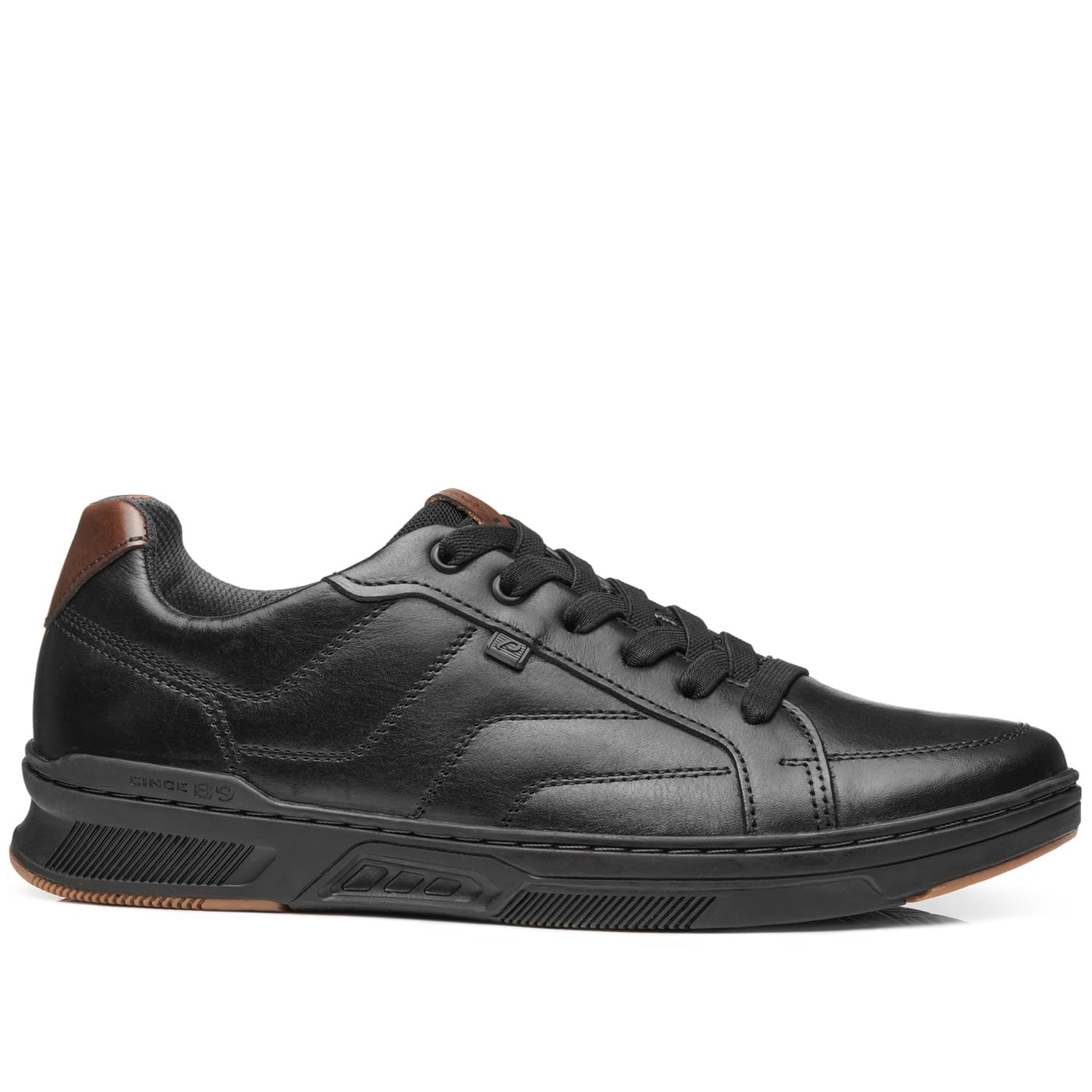 Sapatênis Pegada Masculino em Couro Preto 110607-06 Preto 8