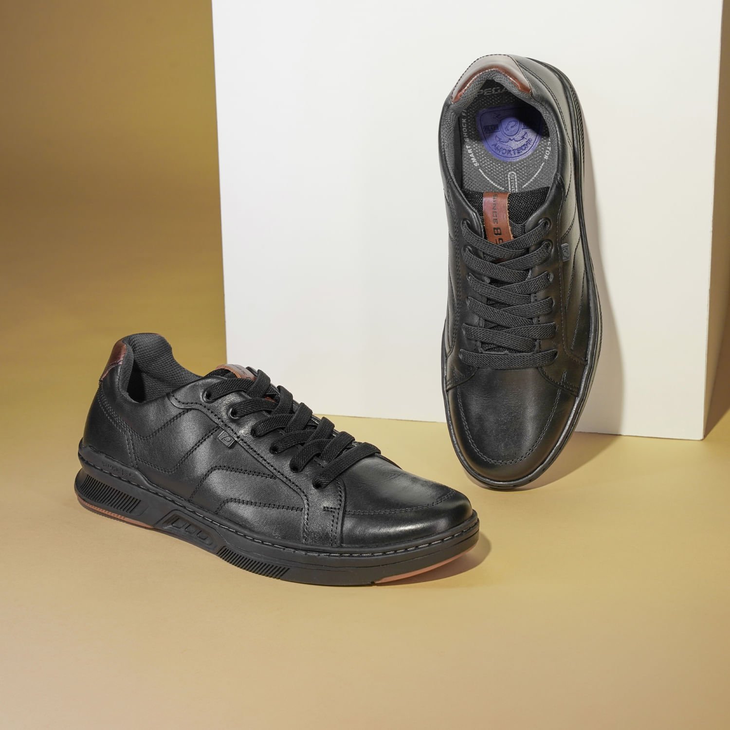 Sapatênis Pegada Masculino em Couro Preto 110607-06 Preto 9
