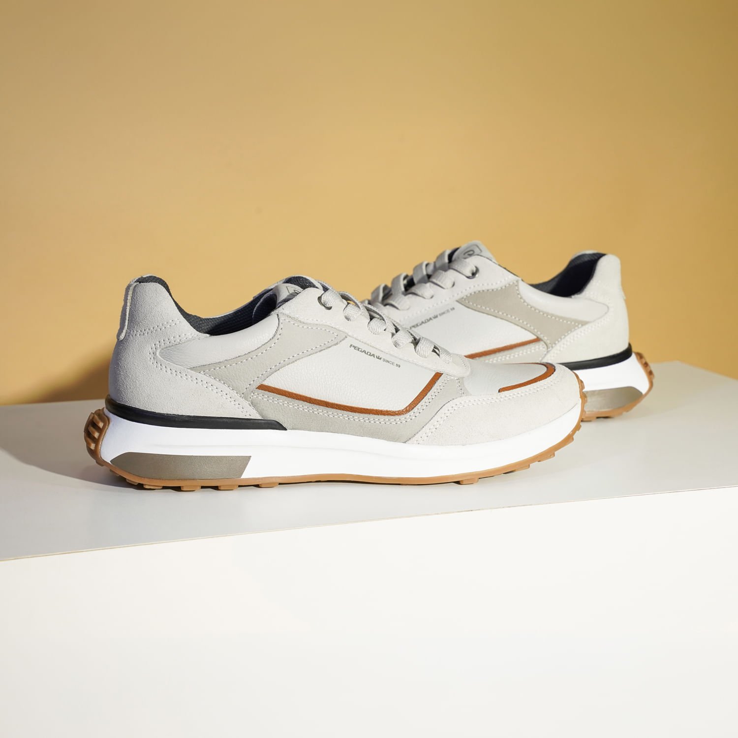 Tênis Casual Pegada Masculino em Couro Cloud 110753-06 Cinza 2