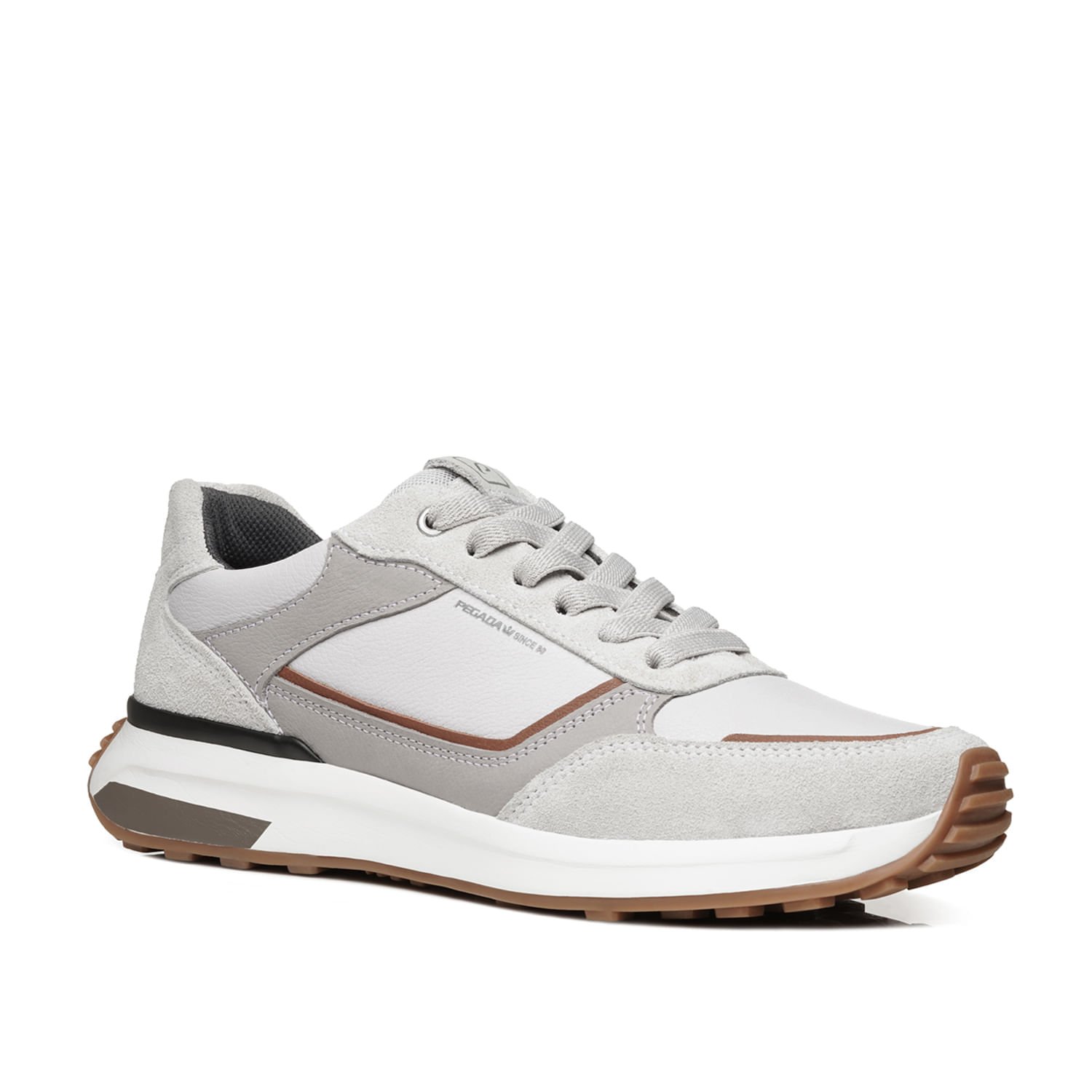 Tênis Casual Pegada Masculino em Couro Cloud 110753-06 Cinza 3