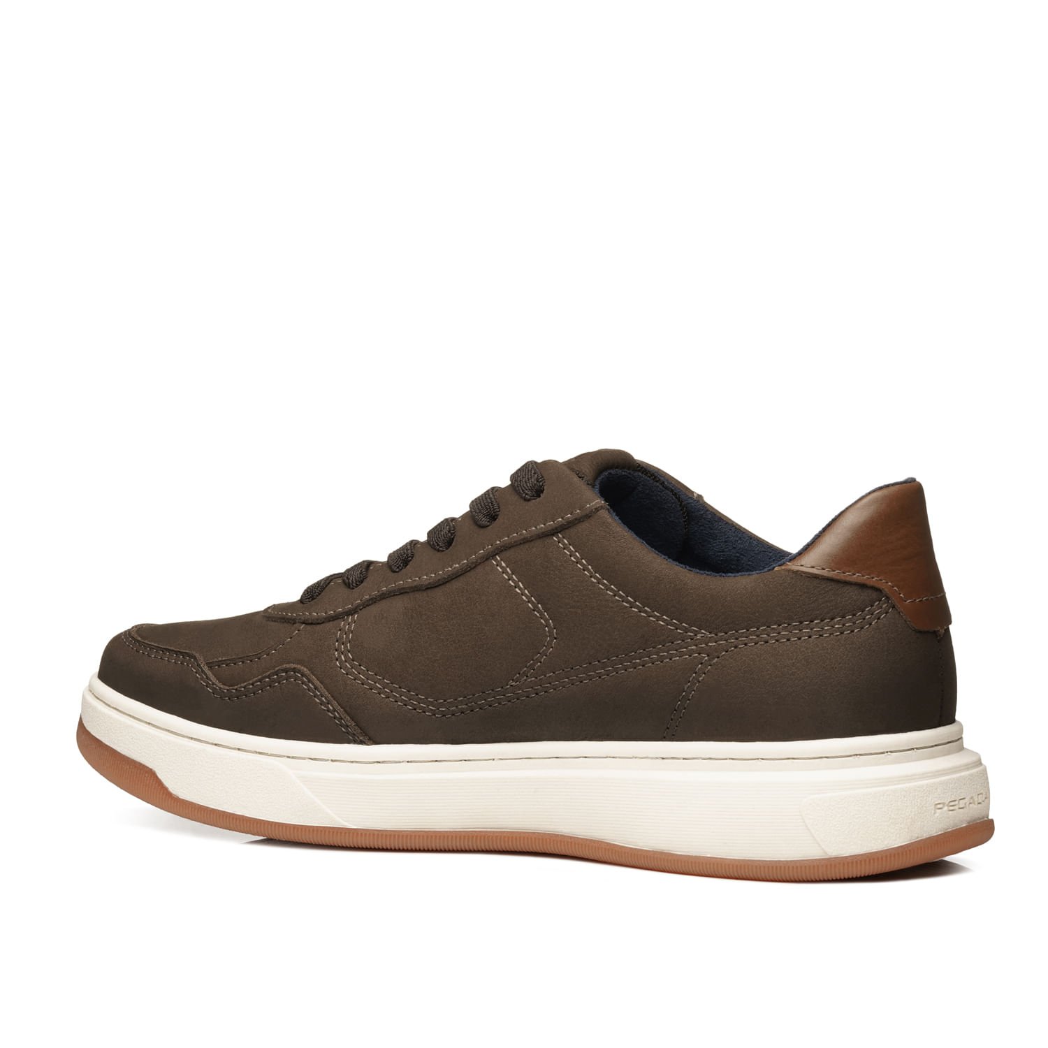 Tênis Casual Pegada Masculino em Couro Chocolate 111707-09 Marrom 3