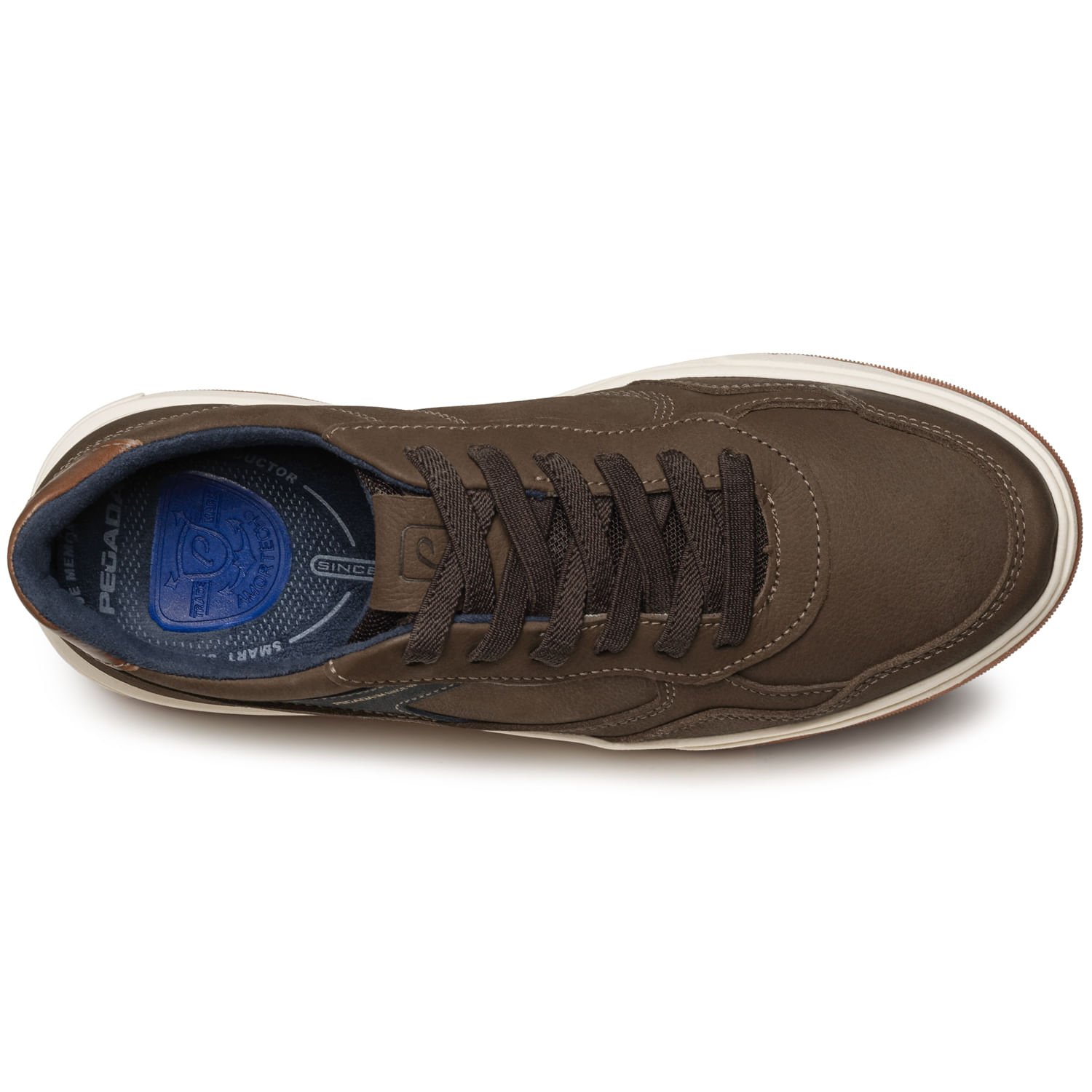 Tênis Casual Pegada Masculino em Couro Chocolate 111707-09 Marrom 6