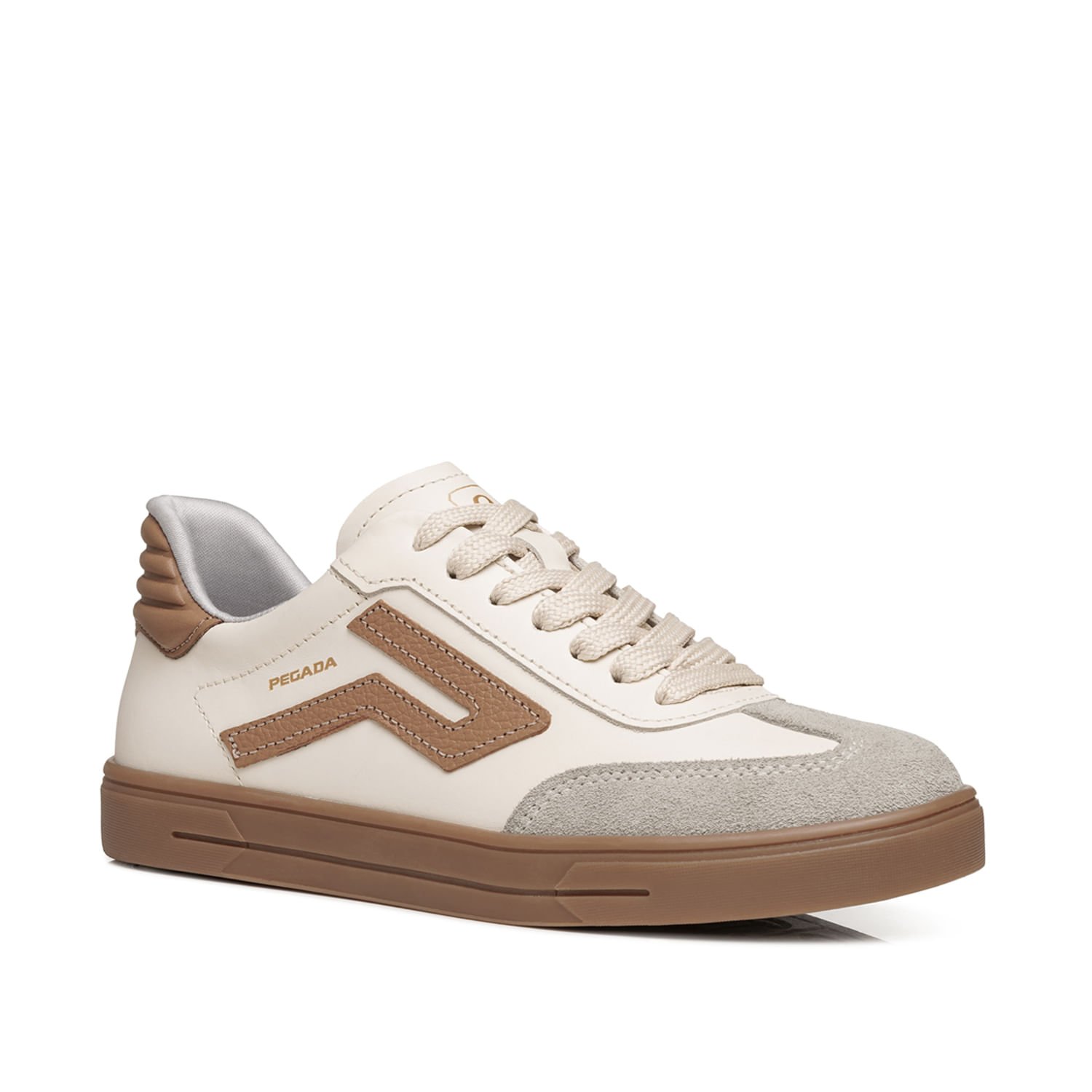 Tênis Pegada Feminino em Couro Milk 211154-19 Bege 3