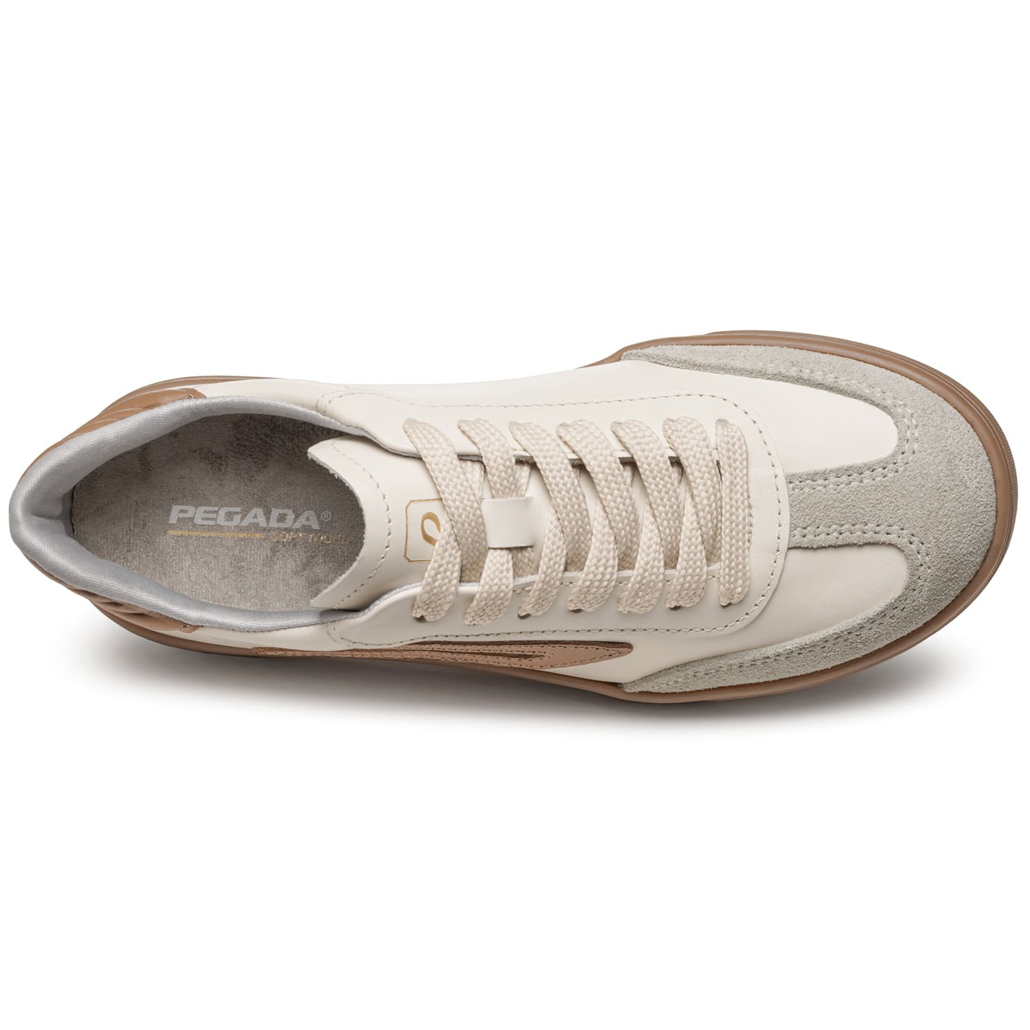 Tênis Pegada Feminino em Couro Milk 211154-19 Bege 6