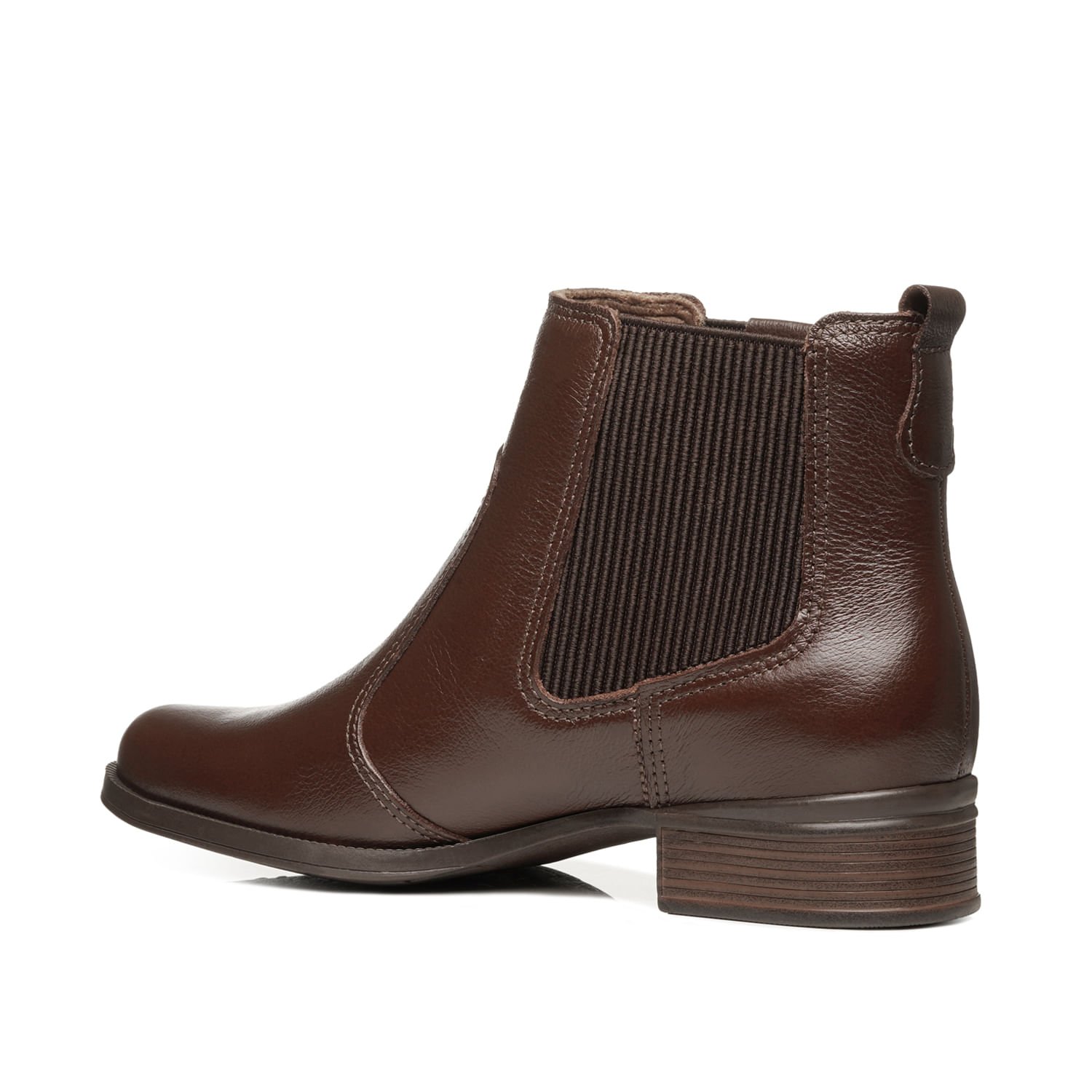 Bota Pegada Feminina em Couro Pinhão Cano Curto 282003-15 Marrom 3