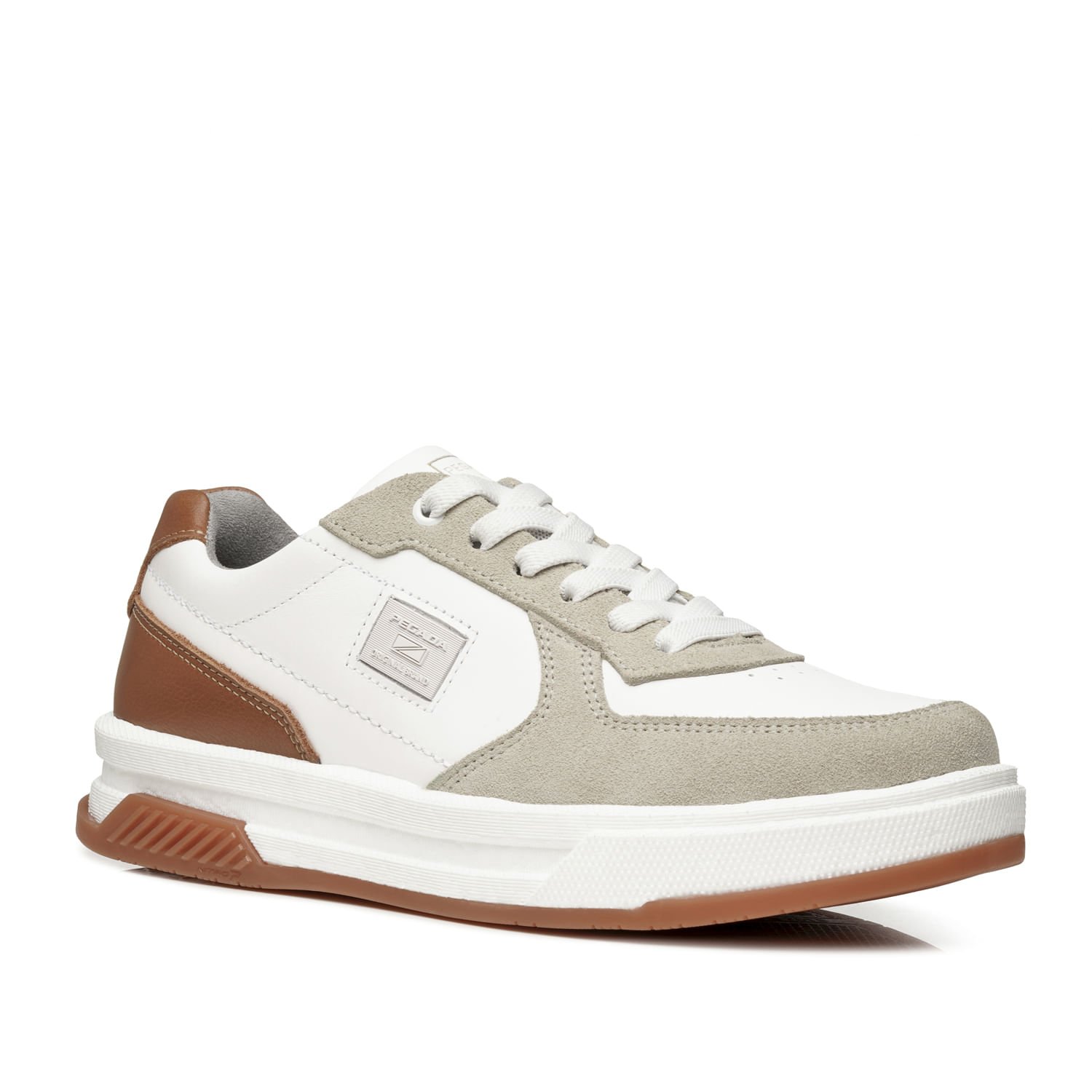 Tênis Casual Pegada Masculino em Couro Branco 112704-02 Bege 2