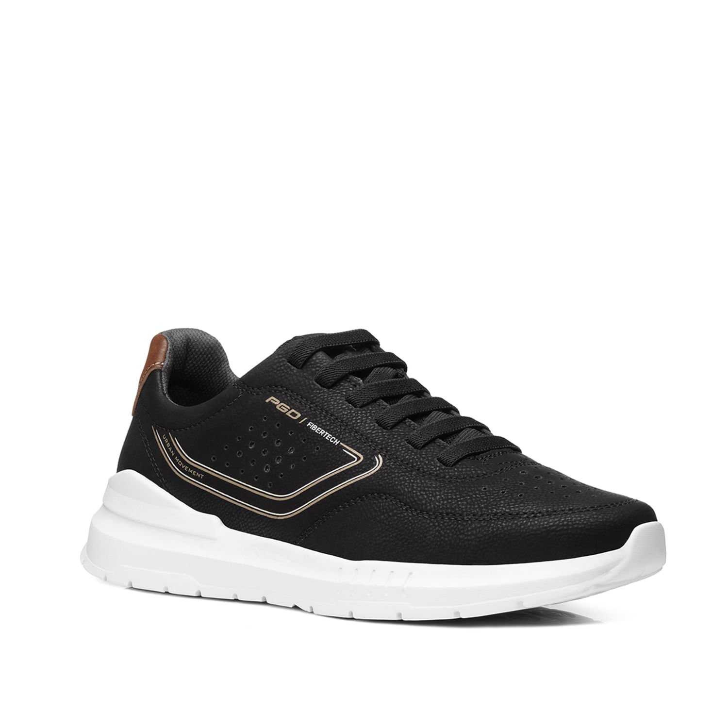 Tênis Casual Masculino em Microfibra Preto 172605-08 Preto 2