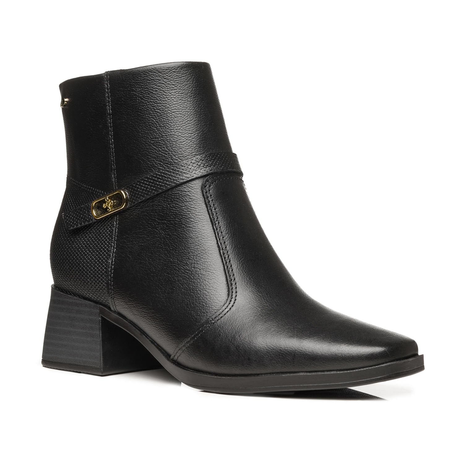 Bota Pegada Feminina em Couro Preta Cano Curto 282355-04 Preto 3