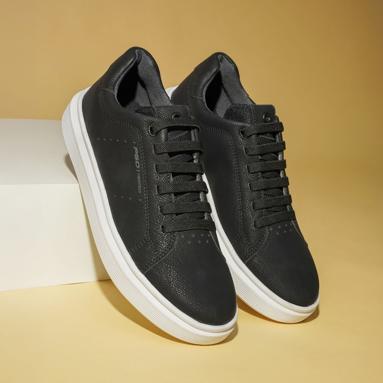 Tênis Casual Pegada Masculino em Microfibra Preto 172109-09 Preto 2