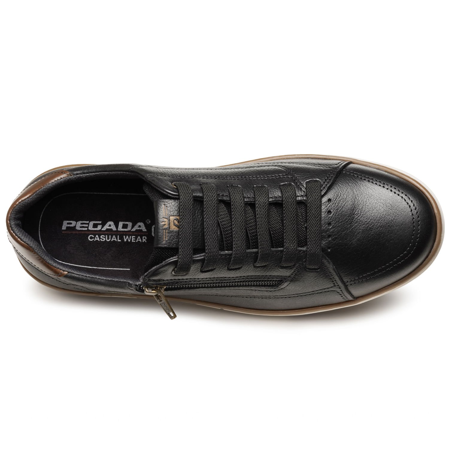 Sapatenis Pegada Masculino em Couro Preto 113502-05 Preto 5