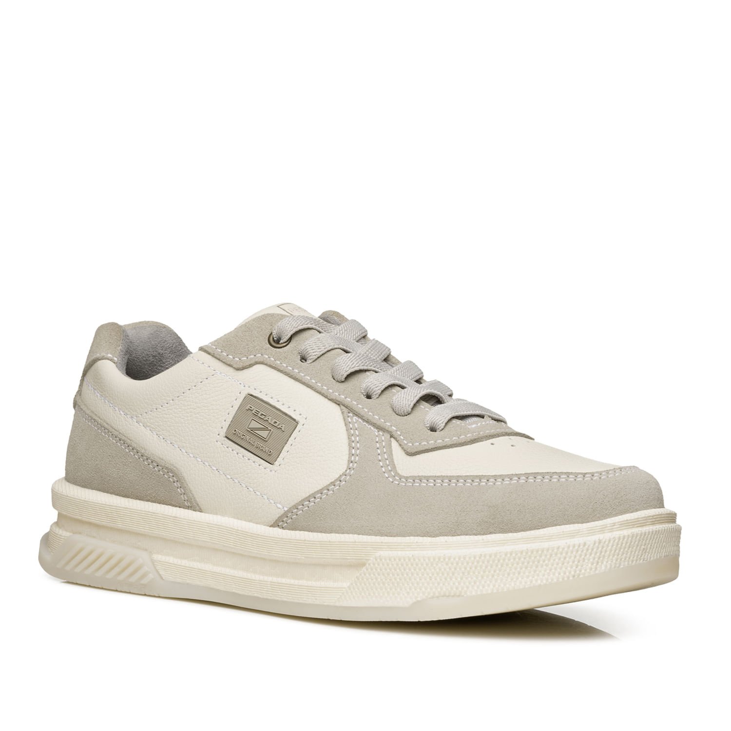 Tênis Casual Pegada Masculino em Couro Milk 112704-06 Bege 3
