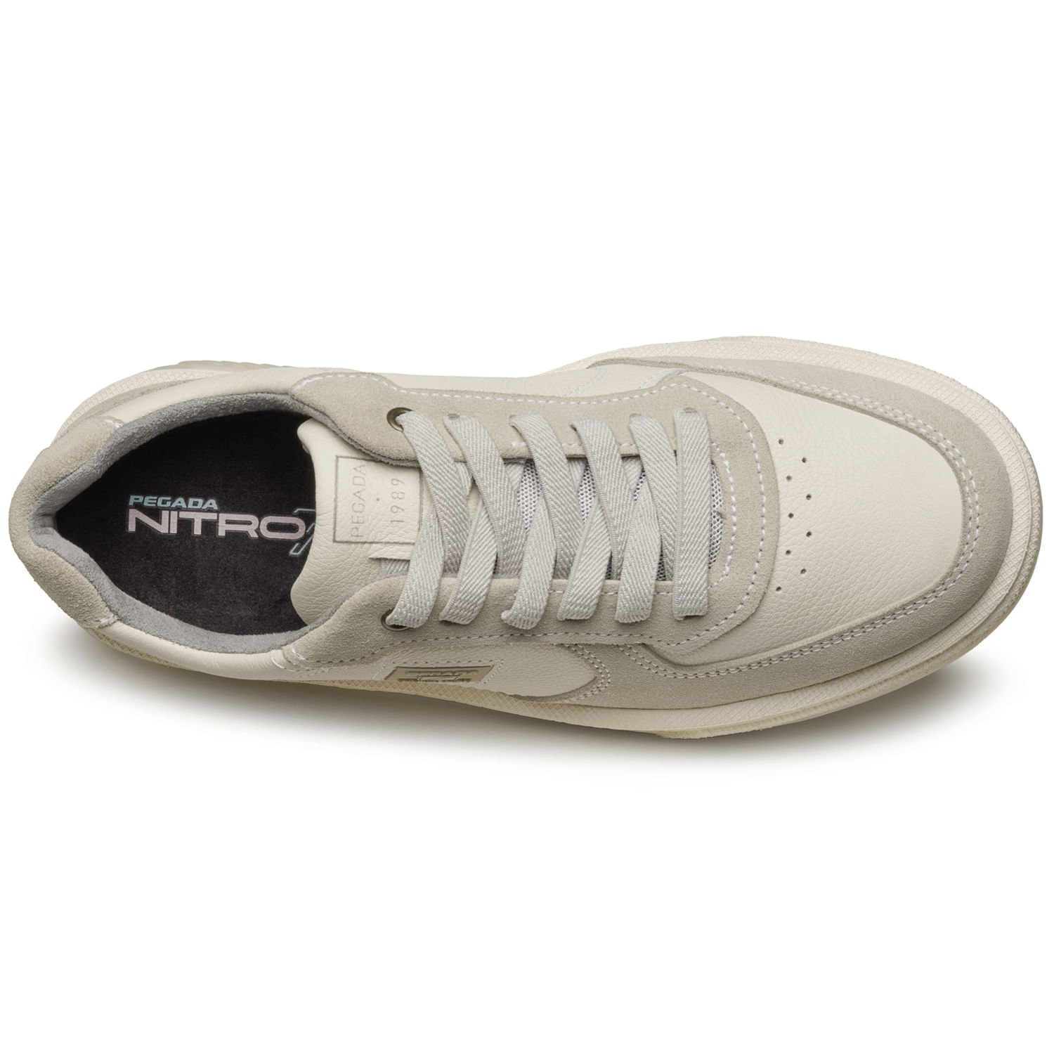 Tênis Casual Pegada Masculino em Couro Milk 112704-06 Bege 7