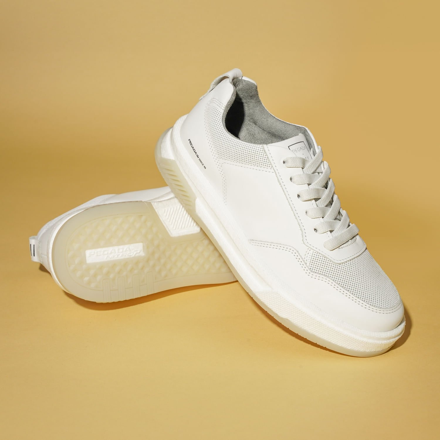 Tênis Casual Pegada Masculino em Couro Branco 112702-01 Branco 2