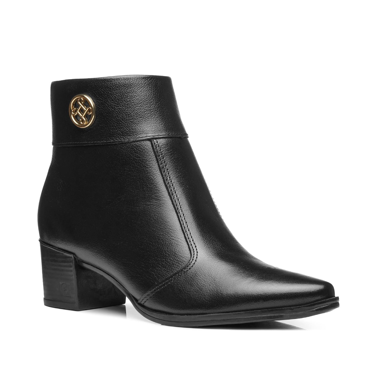 Bota Pegada Feminina em Couro Preta Cano Curto 280512-05 Preto 3
