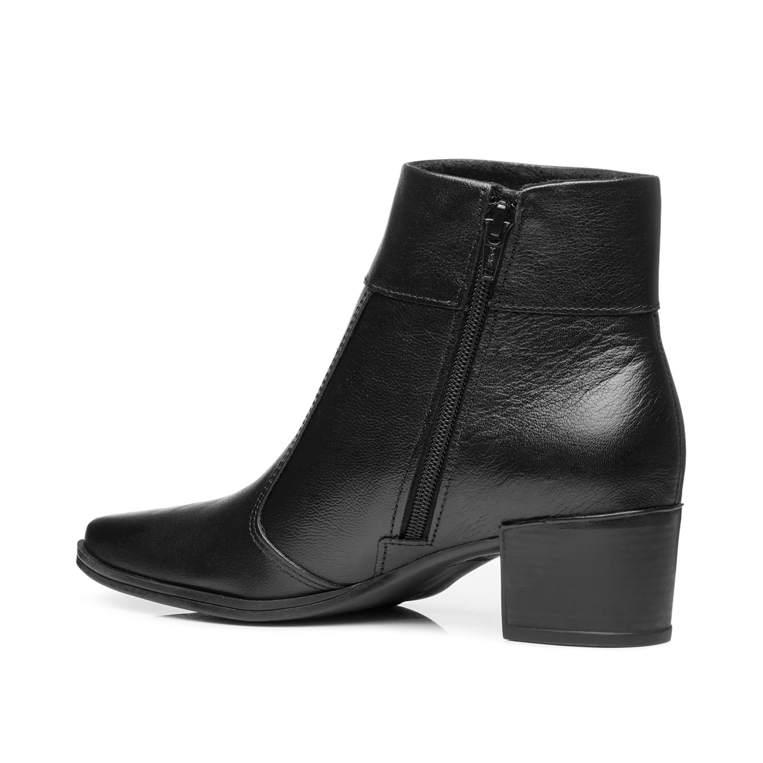 Bota Pegada Feminina em Couro Preta Cano Curto 280512-05 Preto 4