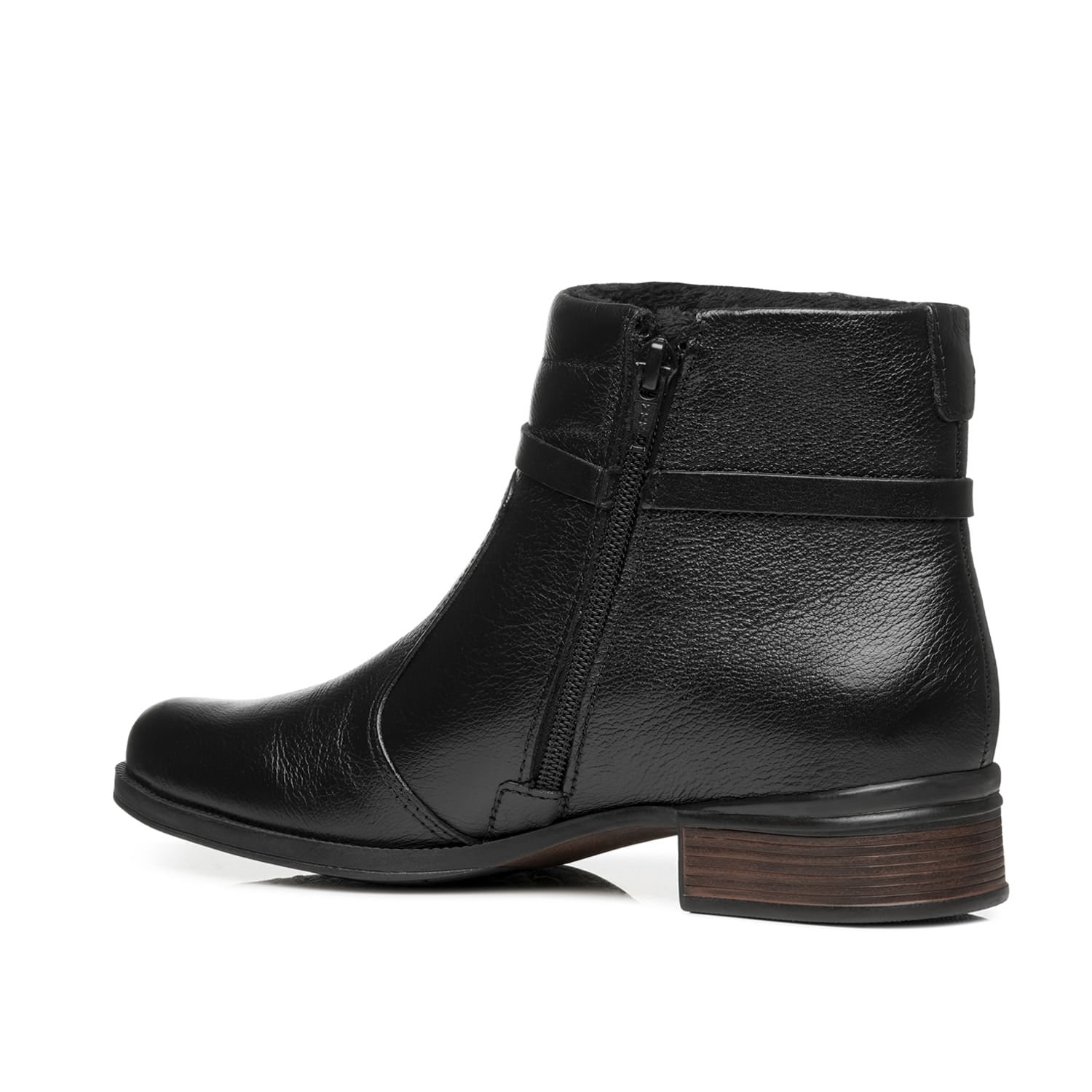 Bota Pegada Feminina em Couro Preta Cano Curto 282014-02 Preto 3