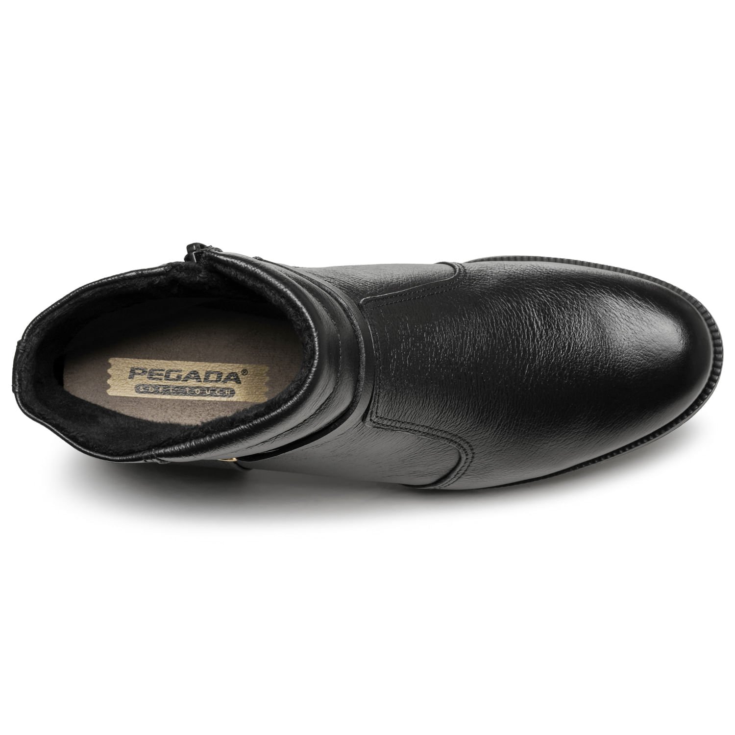 Bota Pegada Feminina em Couro Preta Cano Curto 282014-02 Preto 5