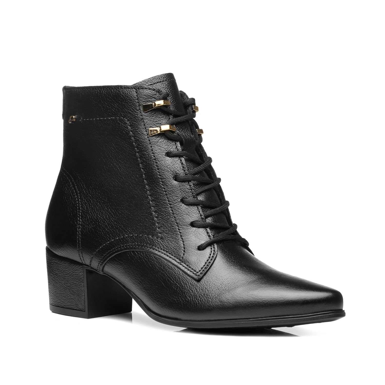 Bota Pegada Feminina em Couro Preta Cano Curto 280904-04 Preto 3