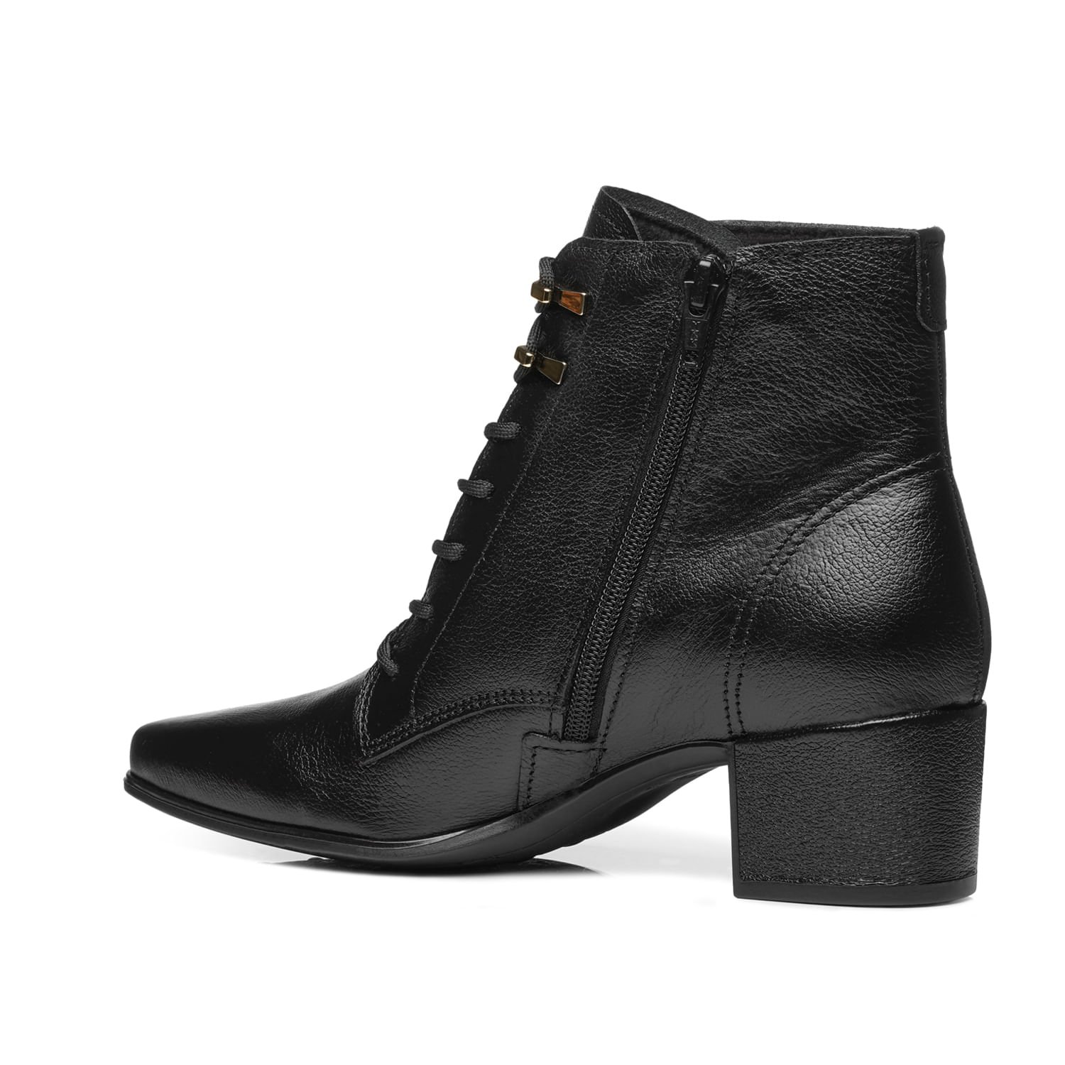 Bota Pegada Feminina em Couro Preta Cano Curto 280904-04 Preto 4