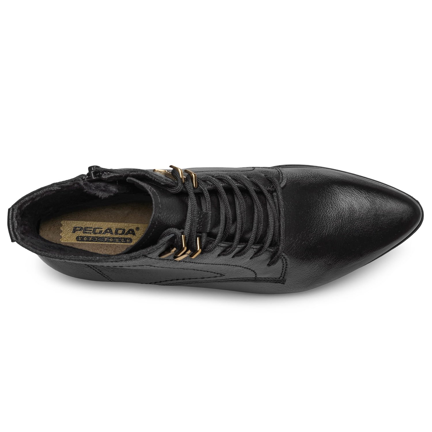 Bota Pegada Feminina em Couro Preta Cano Curto 280904-04 Preto 6