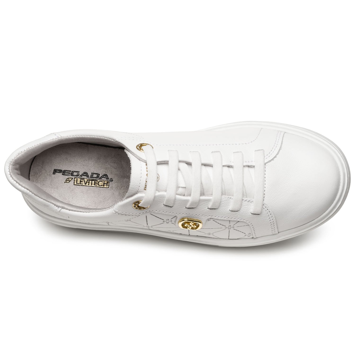 Tênis Pegada Feminino em Couro Branco 211227-01 Branco 6