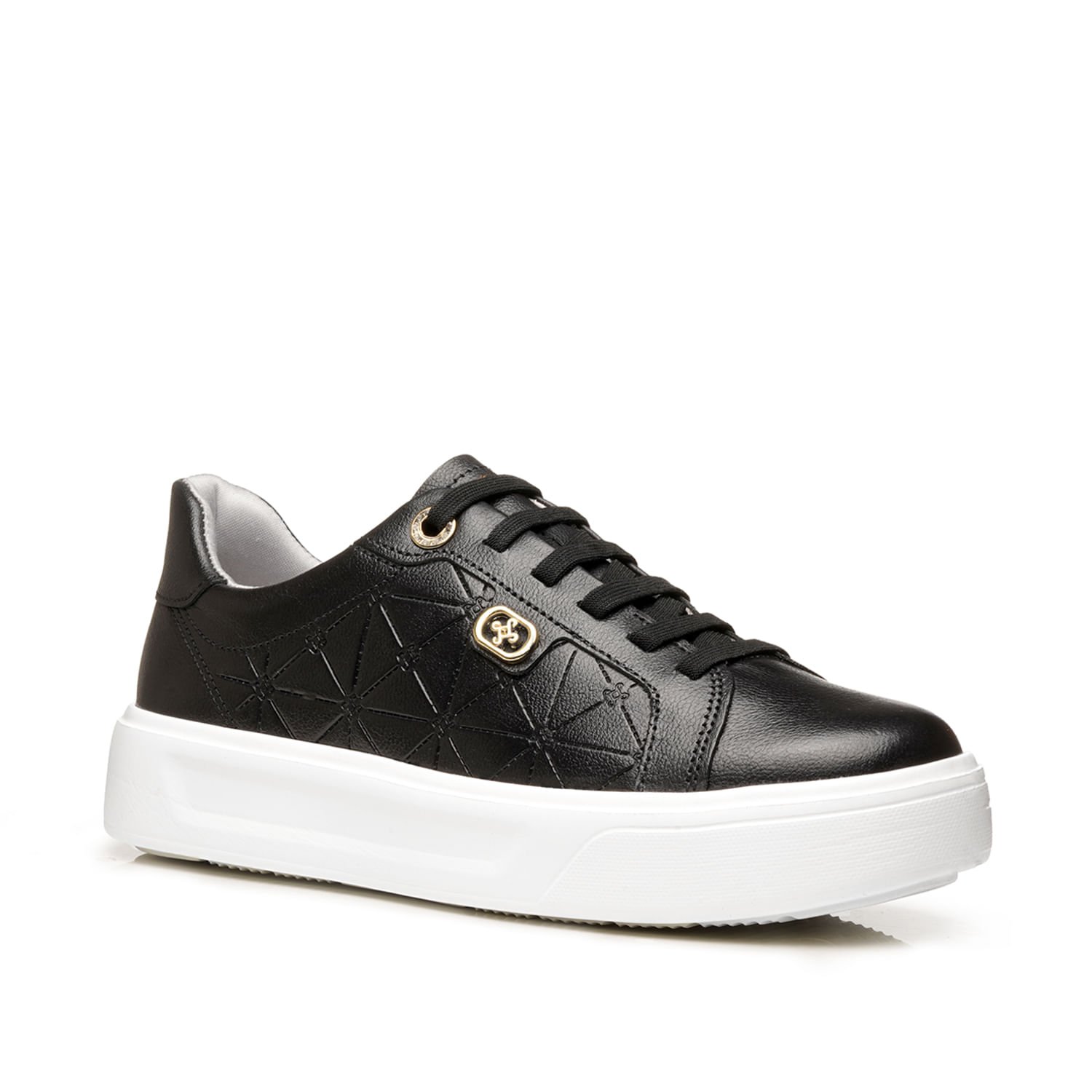 Tênis Pegada Feminino em Couro Preto 211227-03 Preto 2
