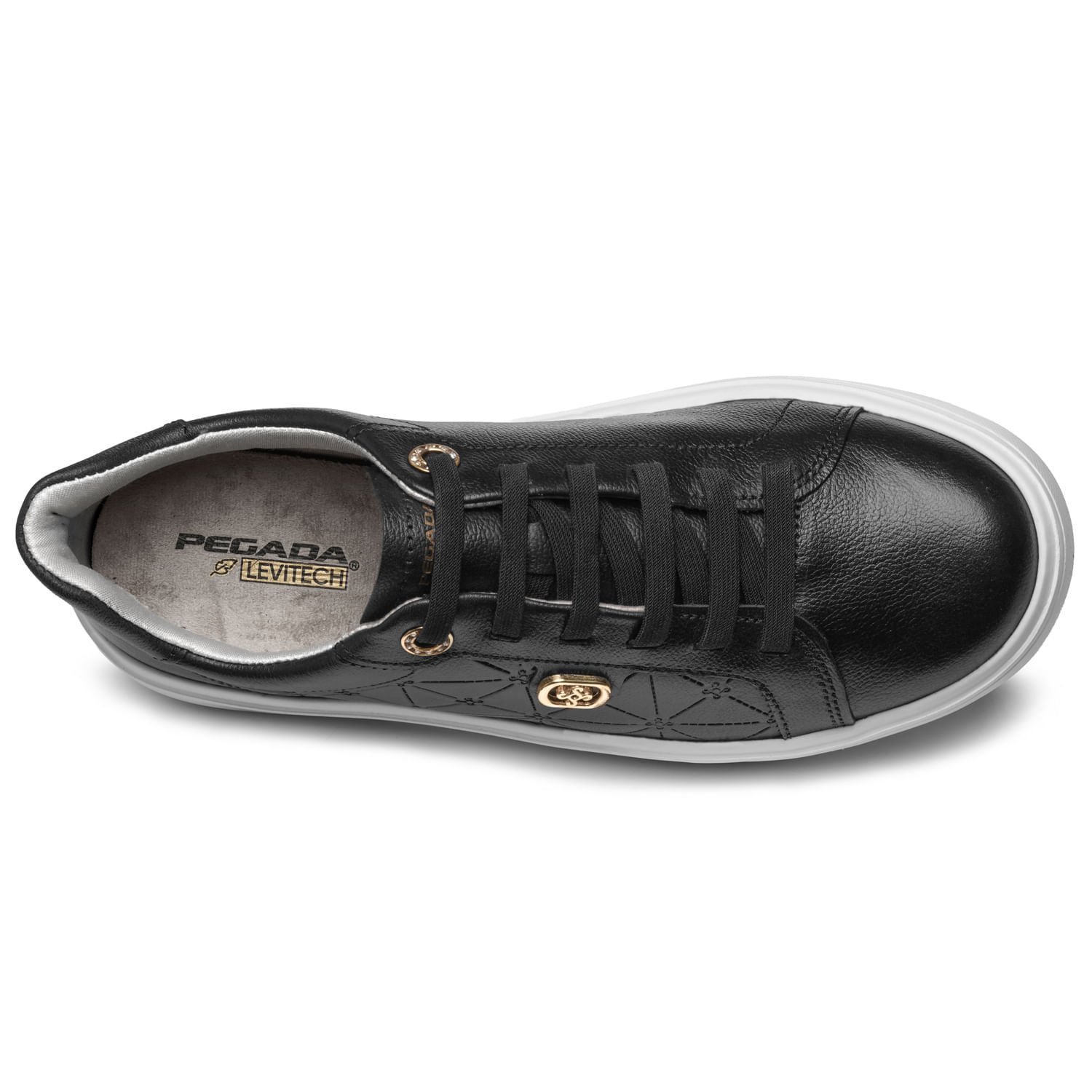 Tênis Pegada Feminino em Couro Preto 211227-03 Preto 6