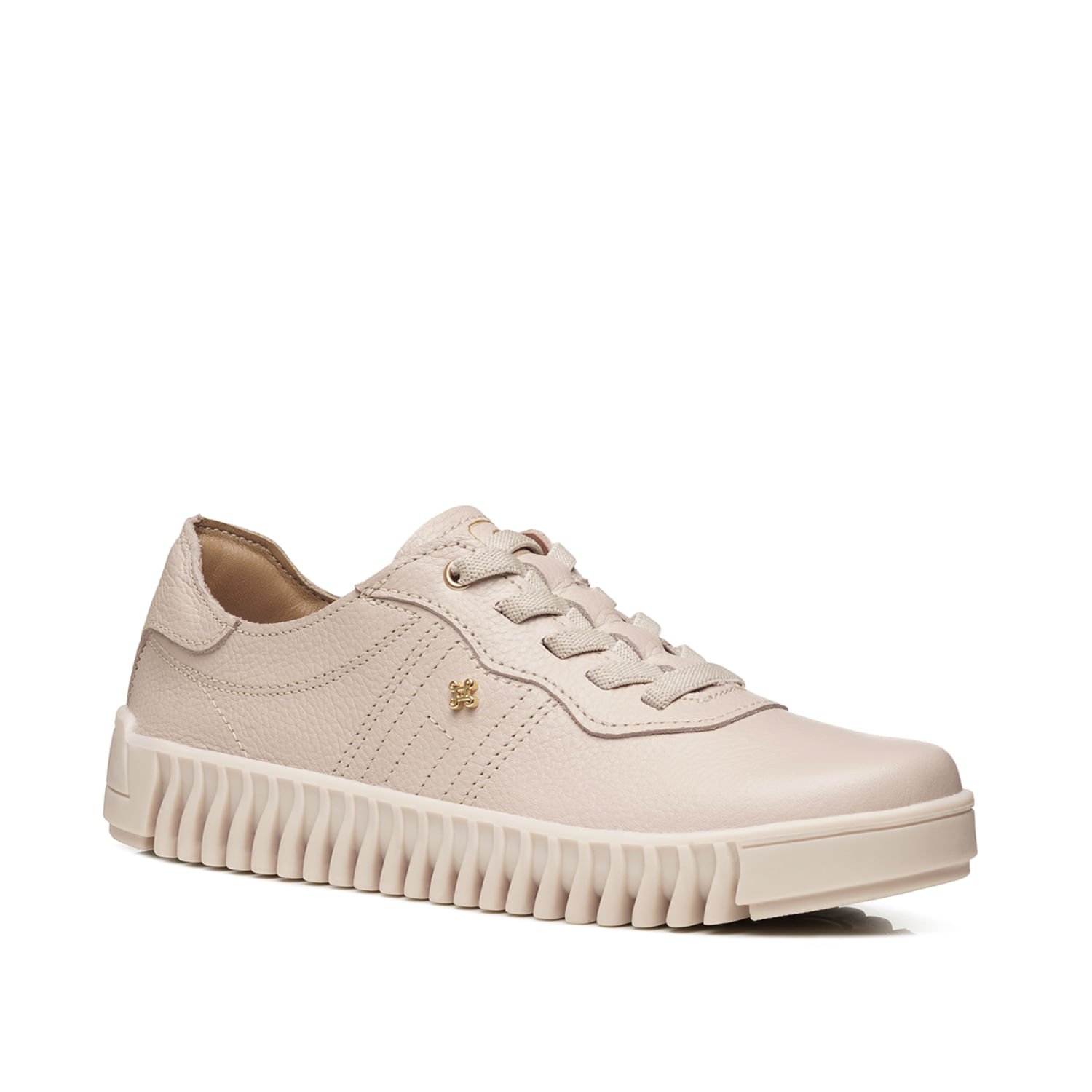 Tênis Pegada Feminino em Couro Off White 210522-02 Bege 2