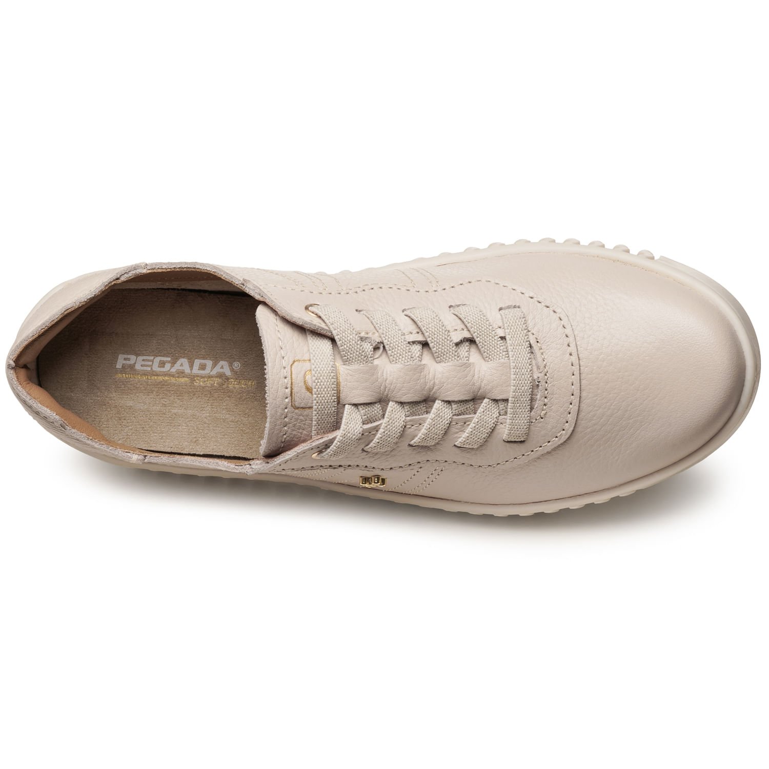 Tênis Pegada Feminino em Couro Off White 210522-02 Bege 5