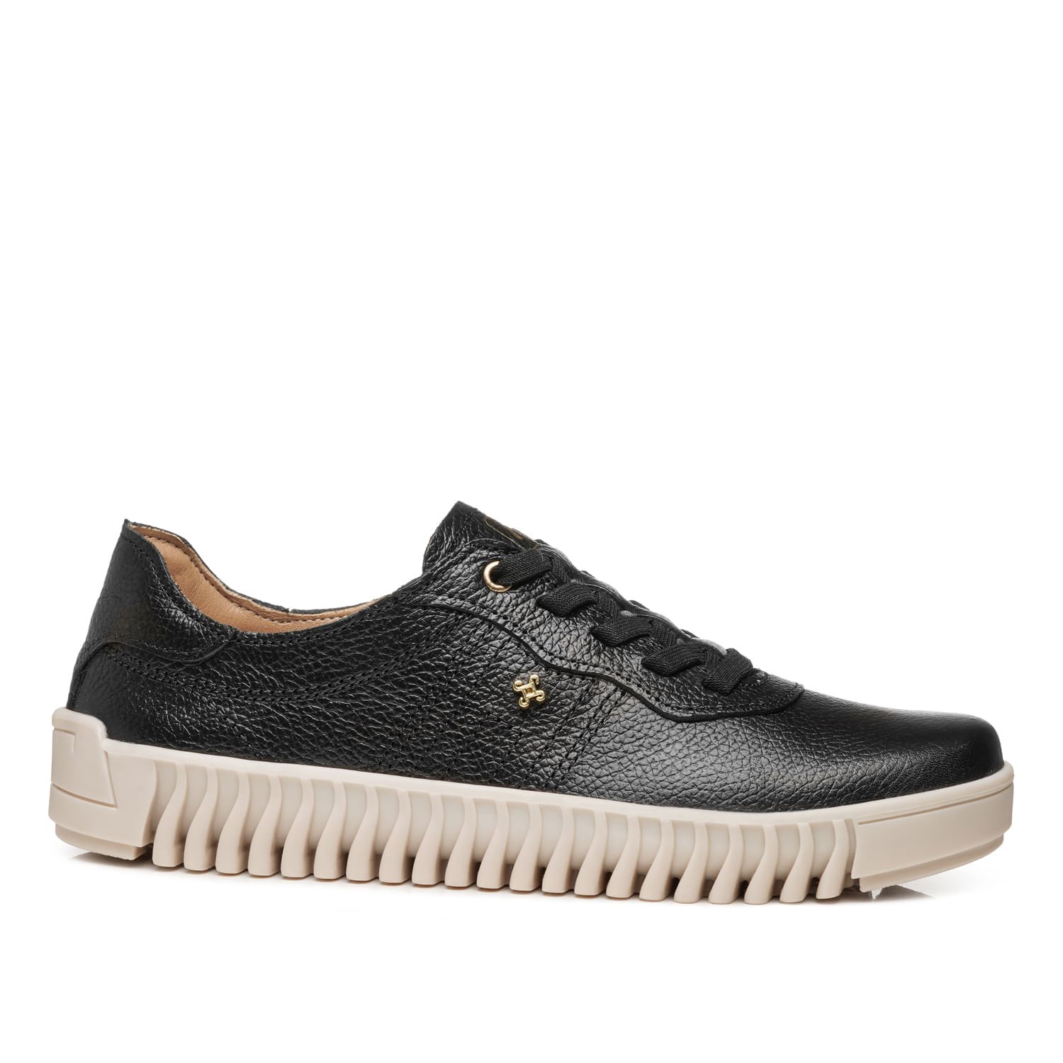 Tênis Pegada Feminino em Couro Preto 210522-03