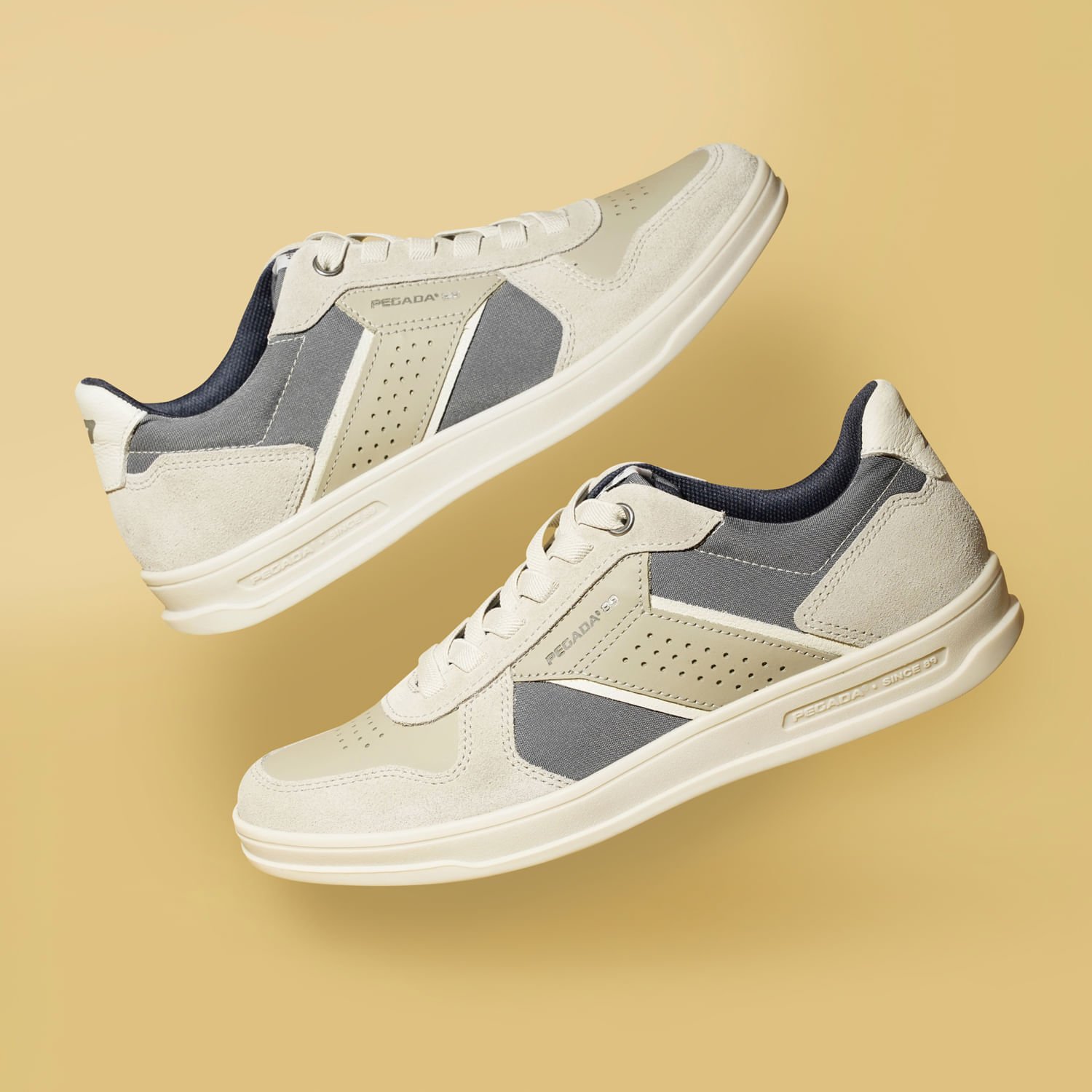 Tênis Casual Pegada Masculino em Couro Latte 113601-03 Bege 2