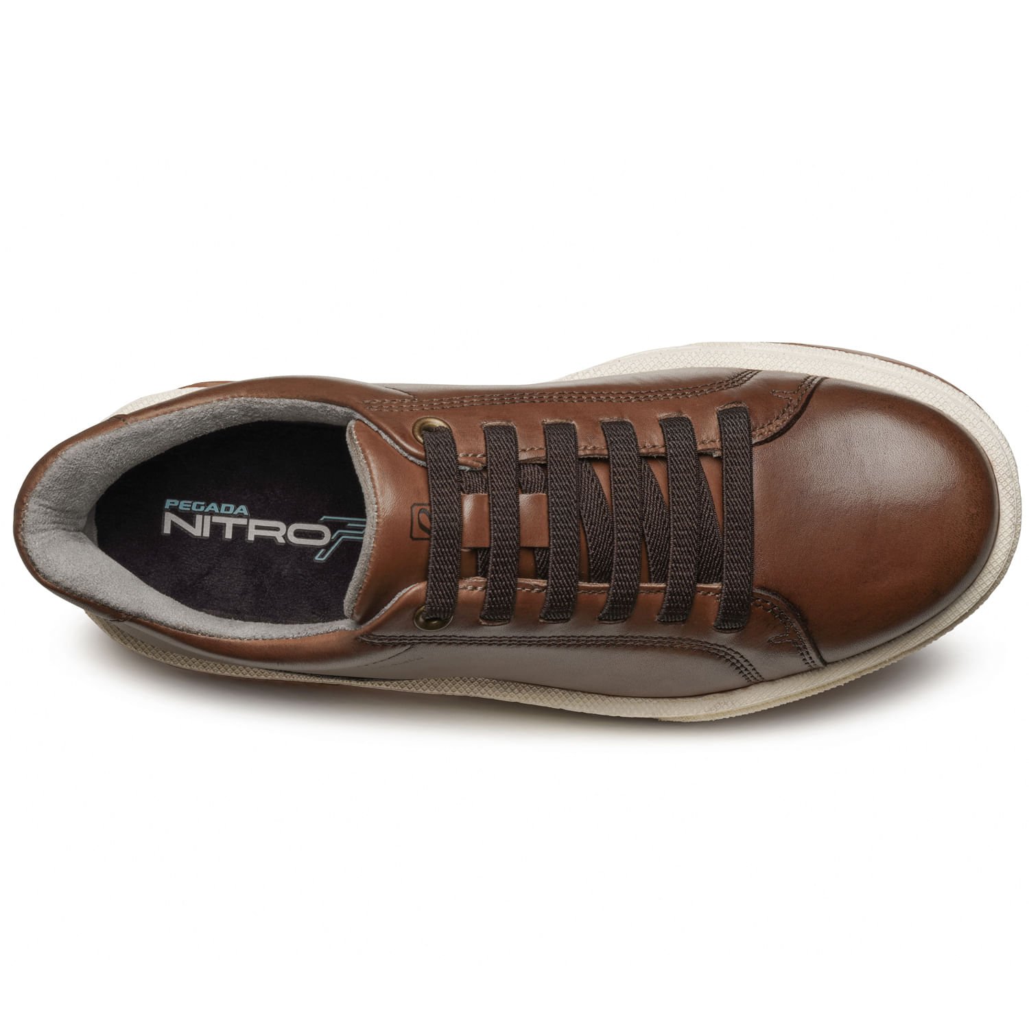 Tênis Casual Pegada Masculino em Couro Pinhão 112751-02 Marrom 7