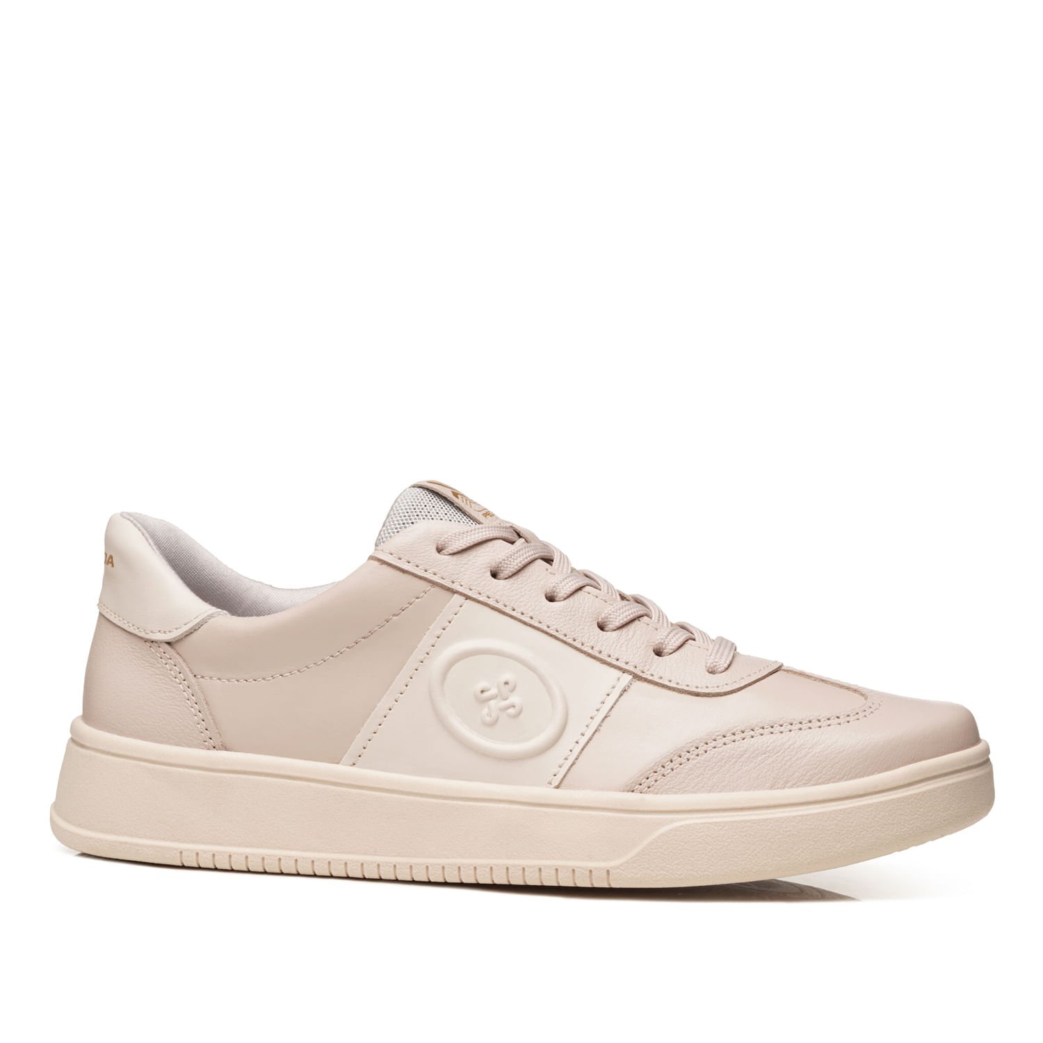Tênis Casual Pegada Feminino em Couro Off White 210902-03