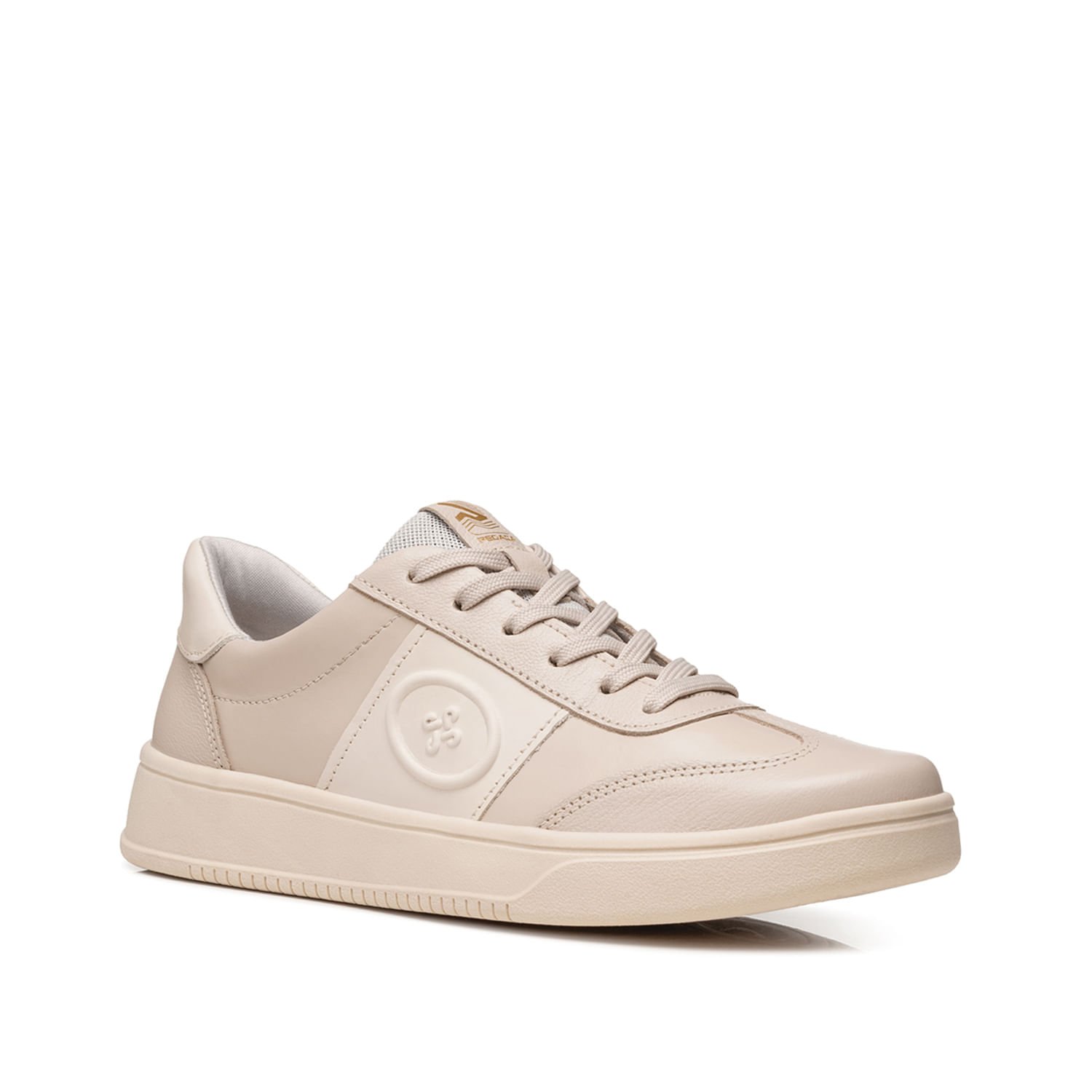 Tênis Casual Pegada Feminino em Couro Off White 210902-03 Bege 2