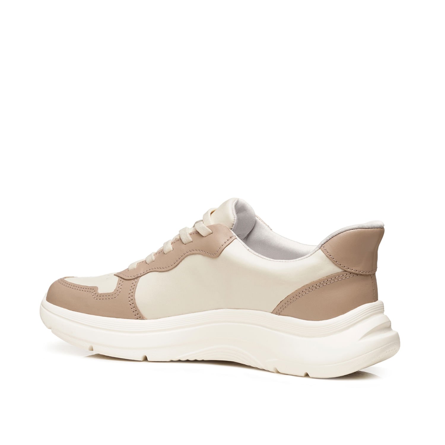 Tênis Casual Pegada Feminino em Couro Milk 211403-06 Bege 3