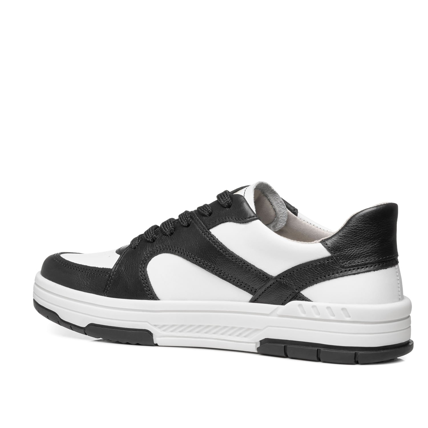 Tênis Pegada Feminino em Couro Branco 212610-04 Branco/Preto 4