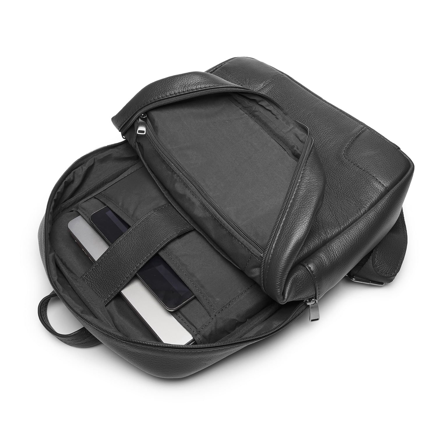 Mochila Pegada em Couro Preto MO009325-01 Preto 4