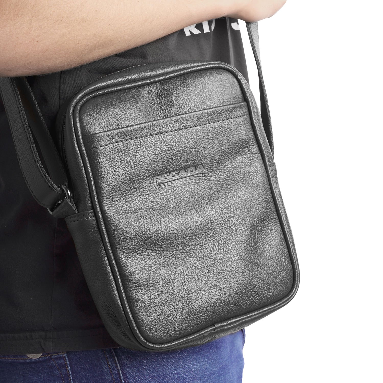 Bolsa Pegada em Couro Preto BO008766-01 Preto 4