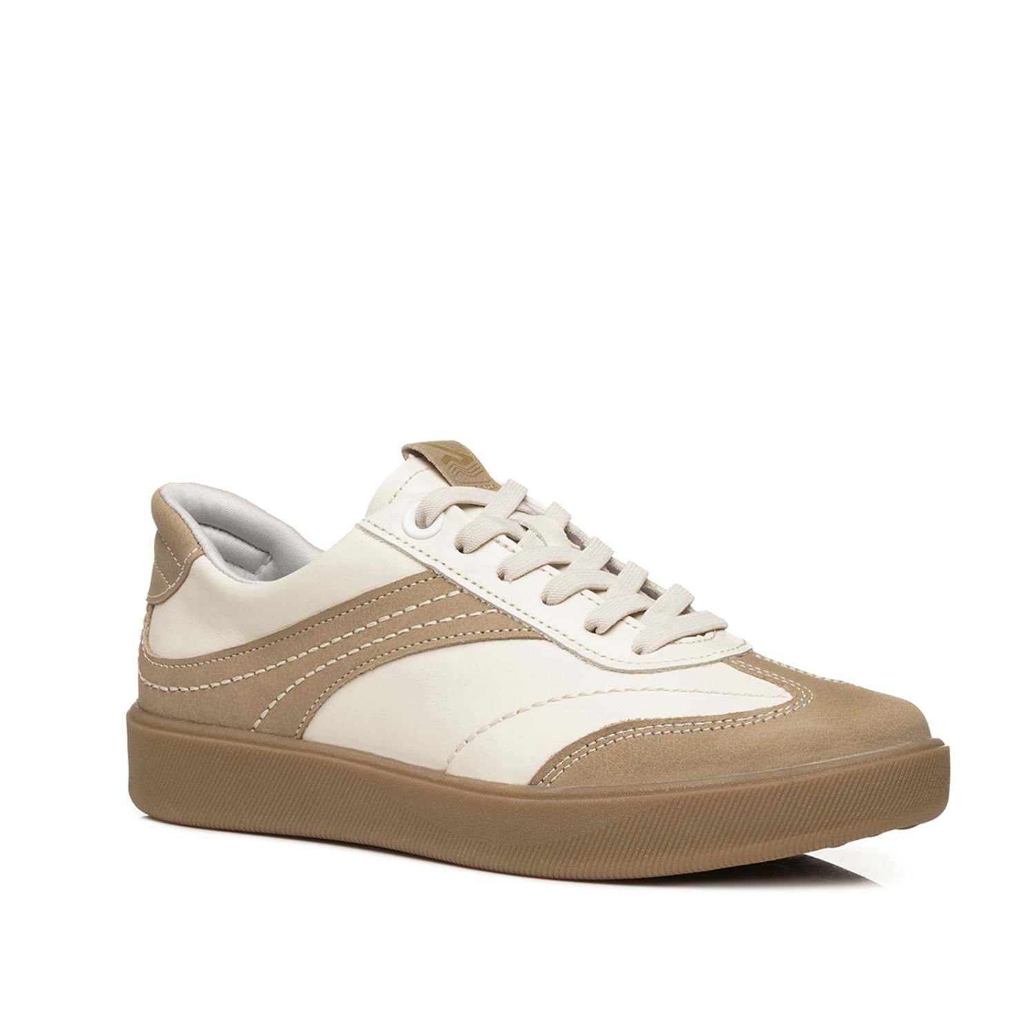 Tênis Casual Pegada Feminino em Couro Milk 210802-10 Bege 2