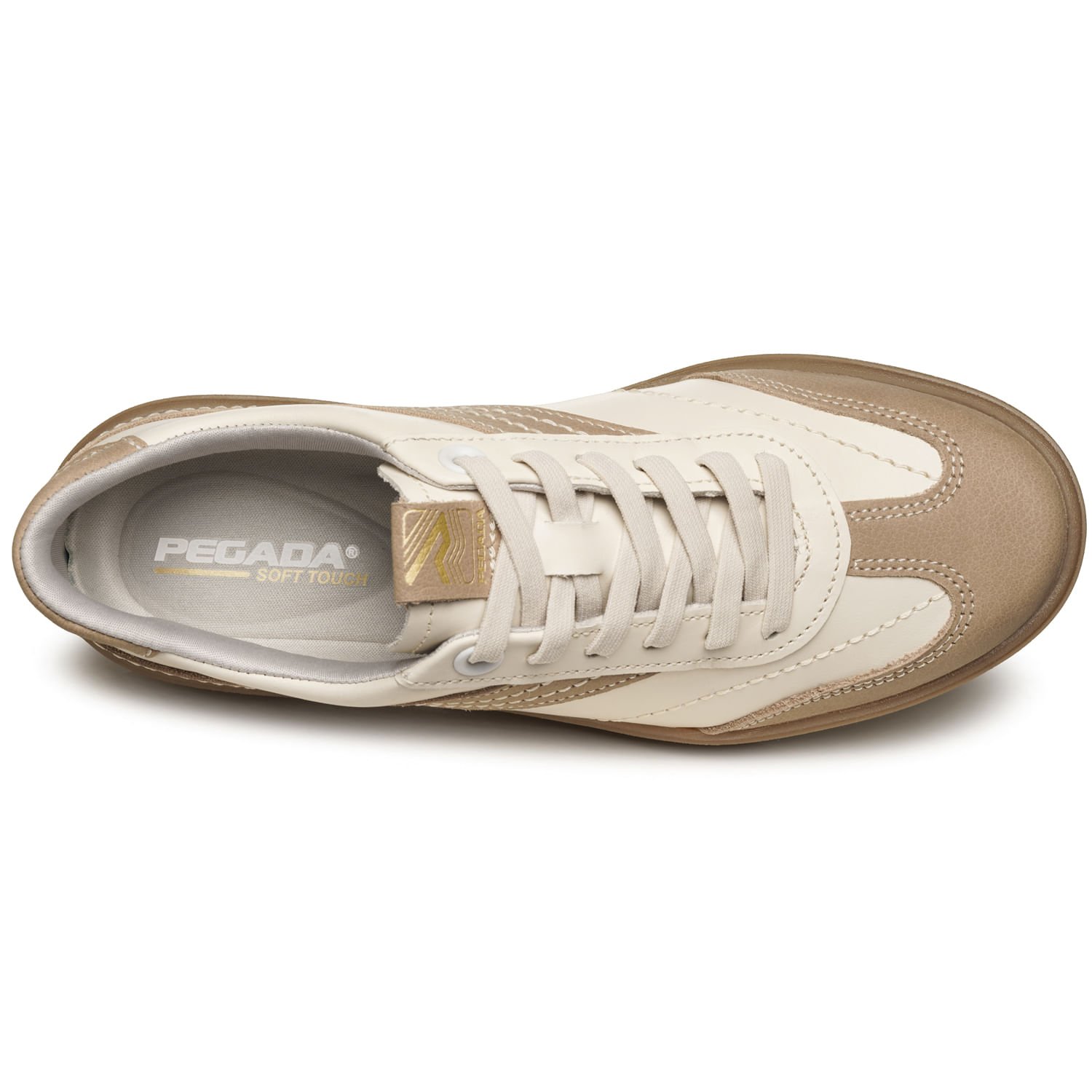 Tênis Casual Pegada Feminino em Couro Milk 210802-10 Bege 5
