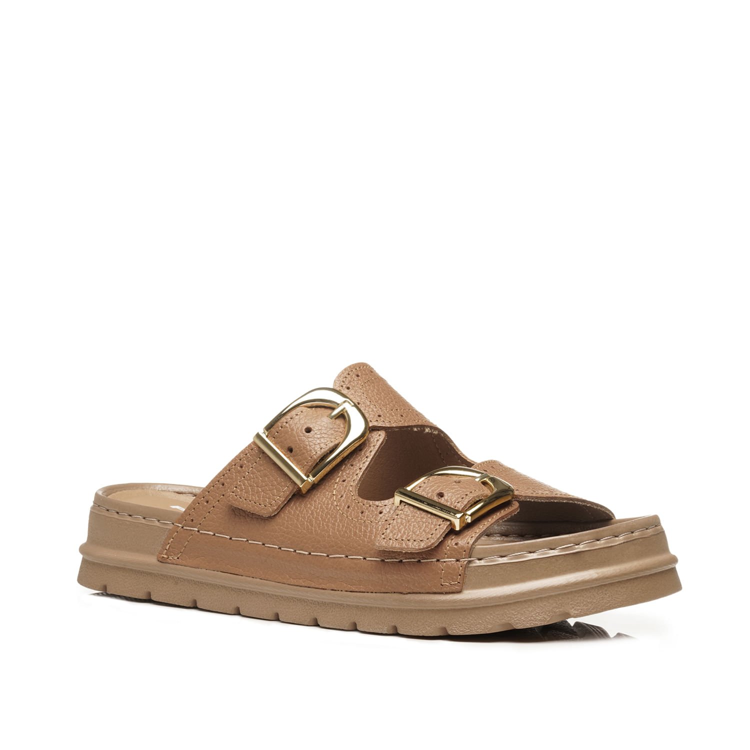 Chinelo Pegada Feminino em Couro Caramelo 234706-02 Marrom 3