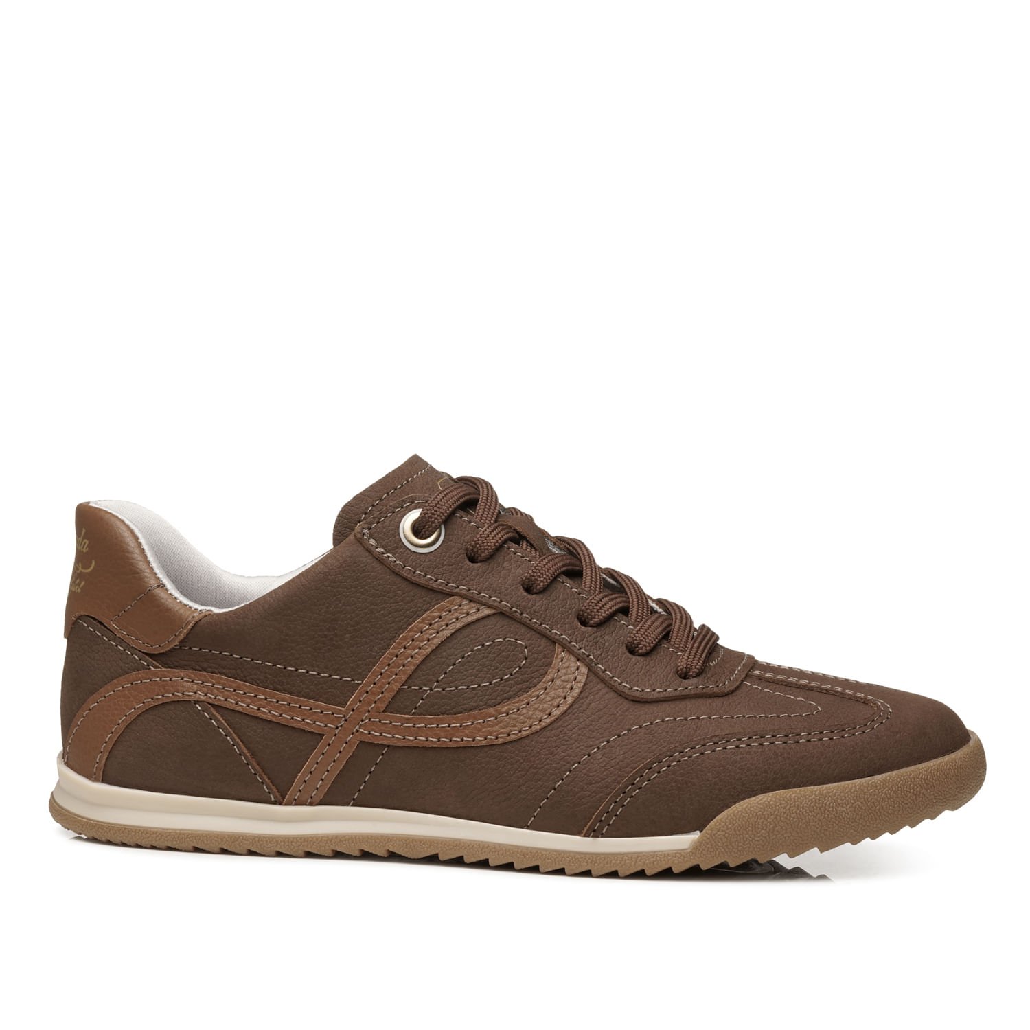 Tenis Pegada Feminino em Couro Castanho 212804-16