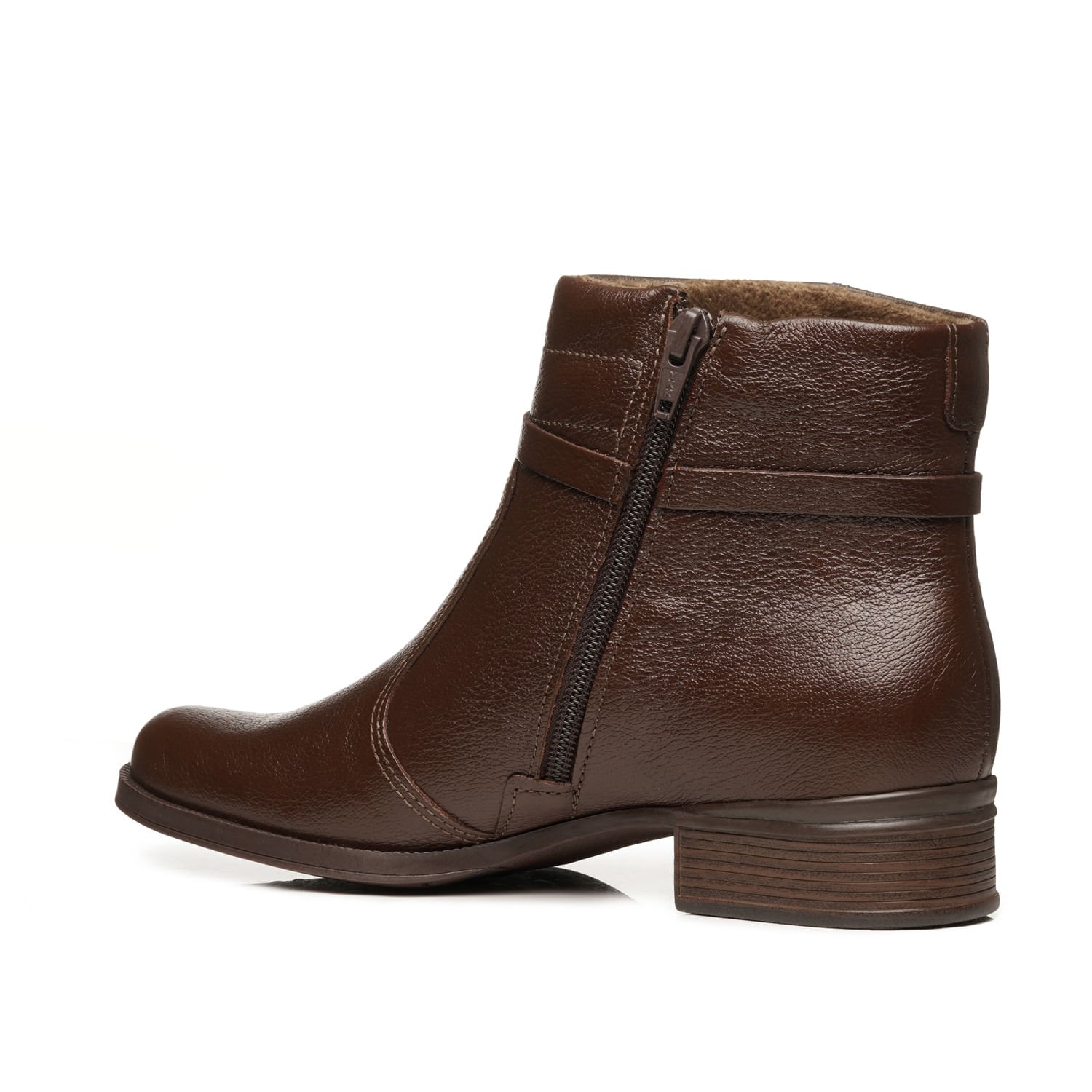 Bota Pegada Feminina em Couro Pinhão Cano Curto 282014-01 Marrom 3