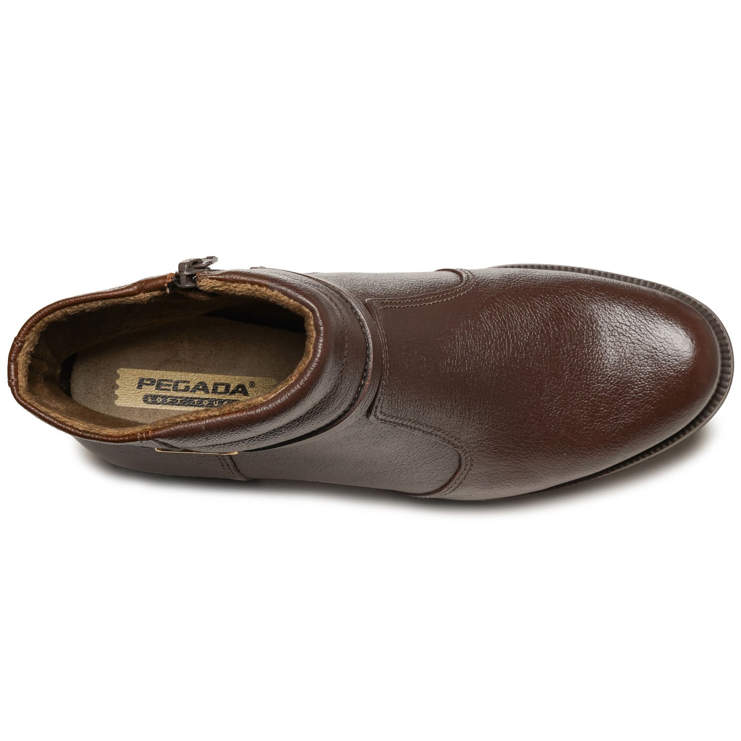 Bota Pegada Feminina em Couro Pinhão Cano Curto 282014-01 Marrom 5