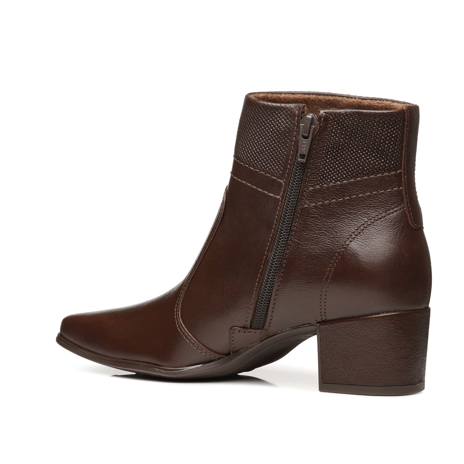 Bota Pegada Feminina em Couro Pinhão Cano Curto 280906-04 Marrom 3