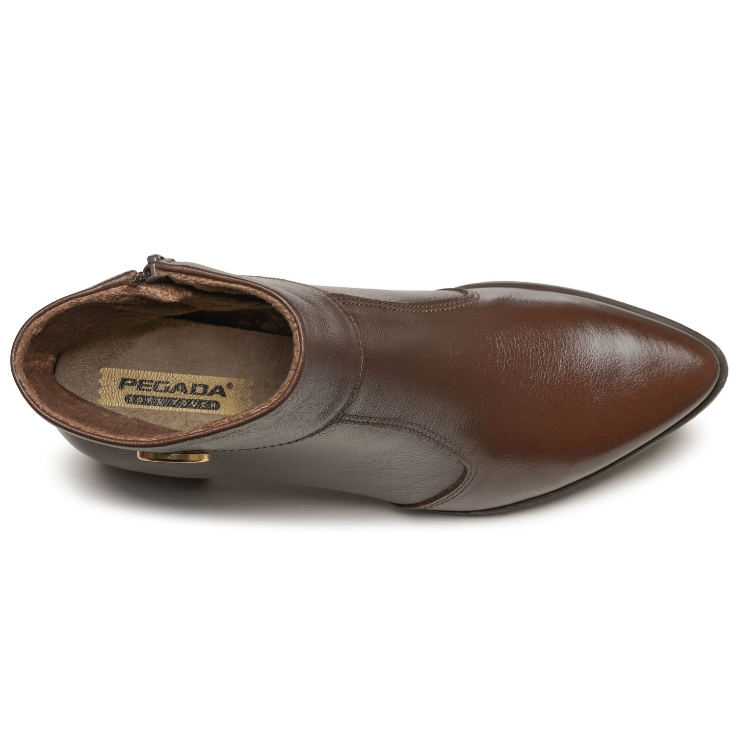 Bota Pegada Feminina em Couro Pinhão Cano Curto 280512-04 Marrom 5